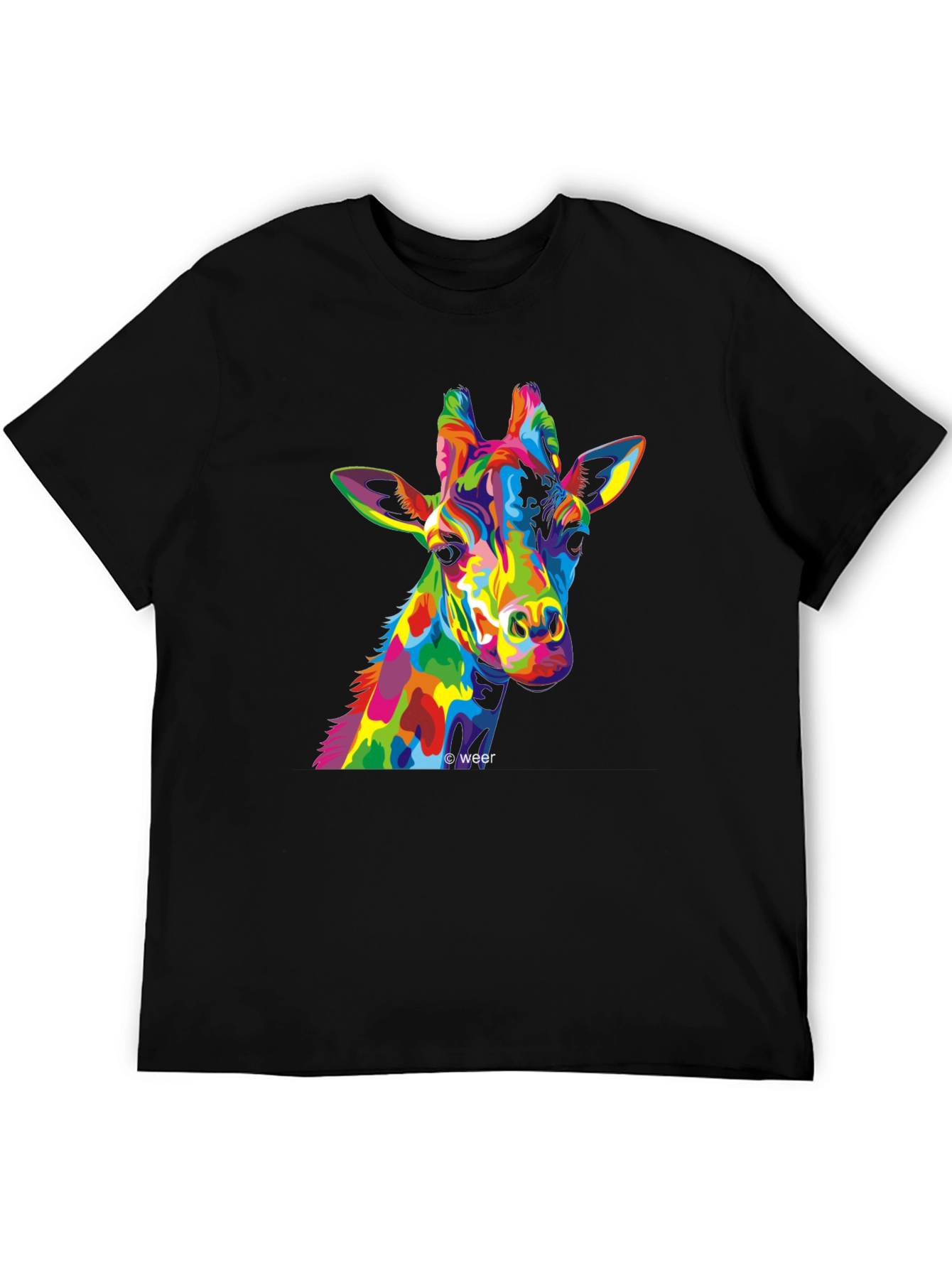 Colorful Giraffe Graphic T-Shirt