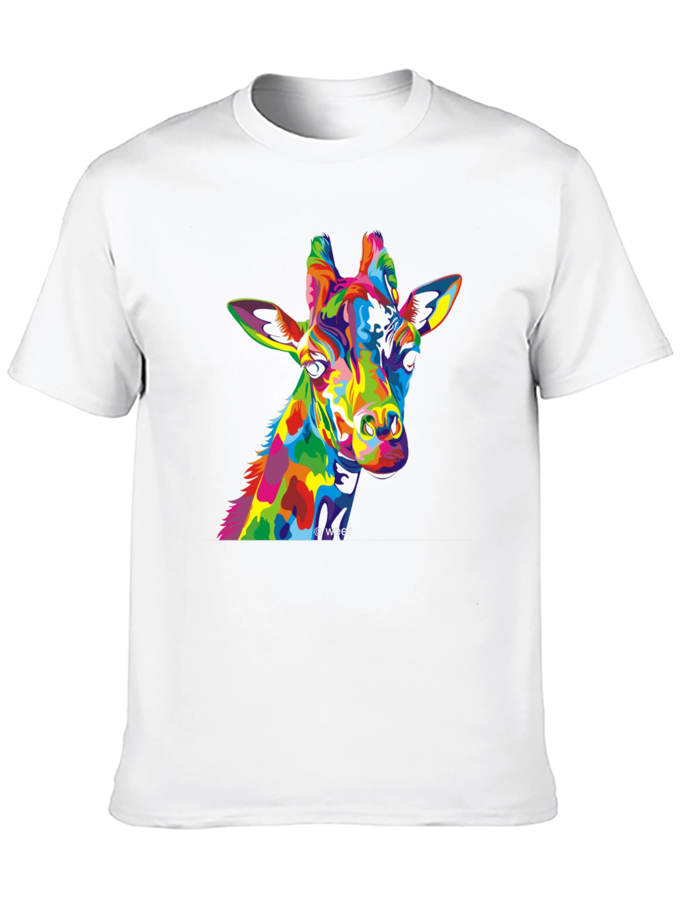 Colorful Giraffe Graphic T-Shirt