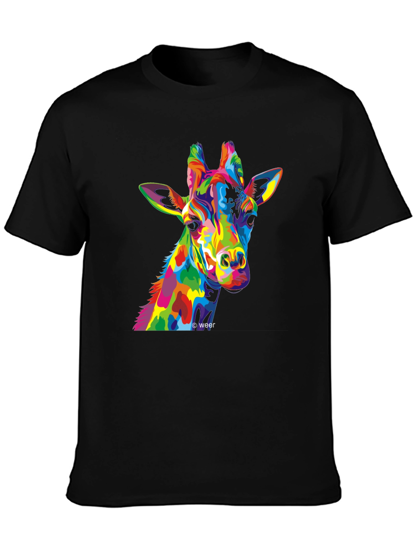 Colorful Giraffe Graphic T-Shirt
