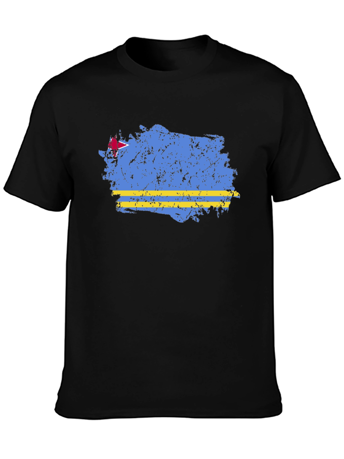 Aruba Flag Distressed Graphic T-Shirt