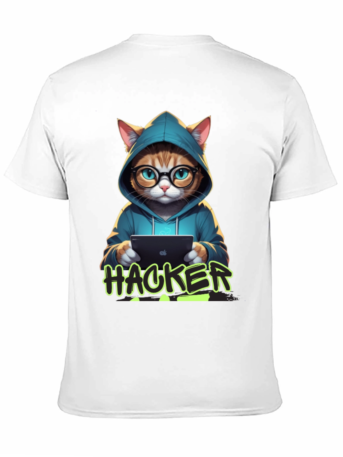 Cat Hacker T-Shirt - Novelty Graphic Tee