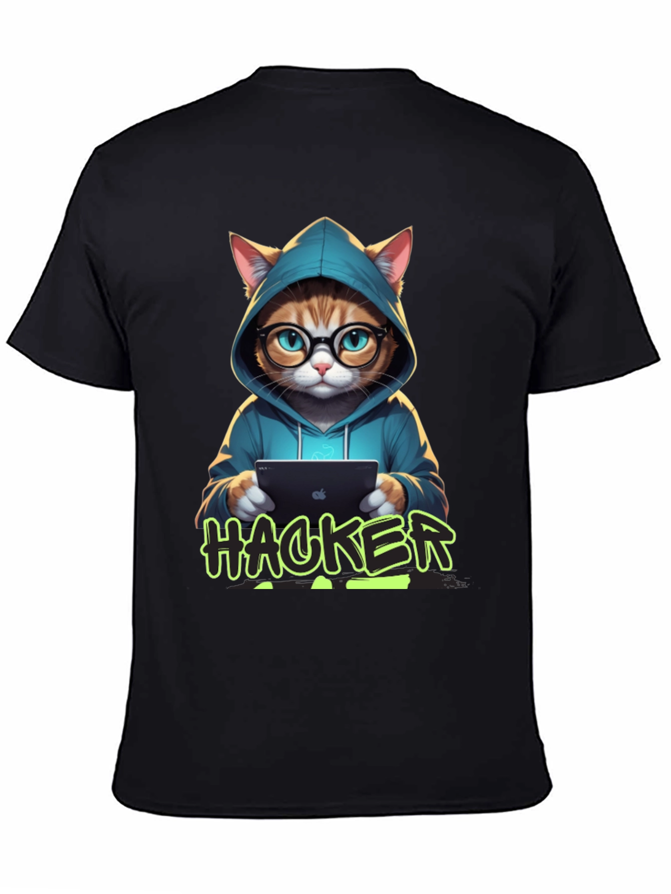 Cat Hacker T-Shirt - Novelty Graphic Tee