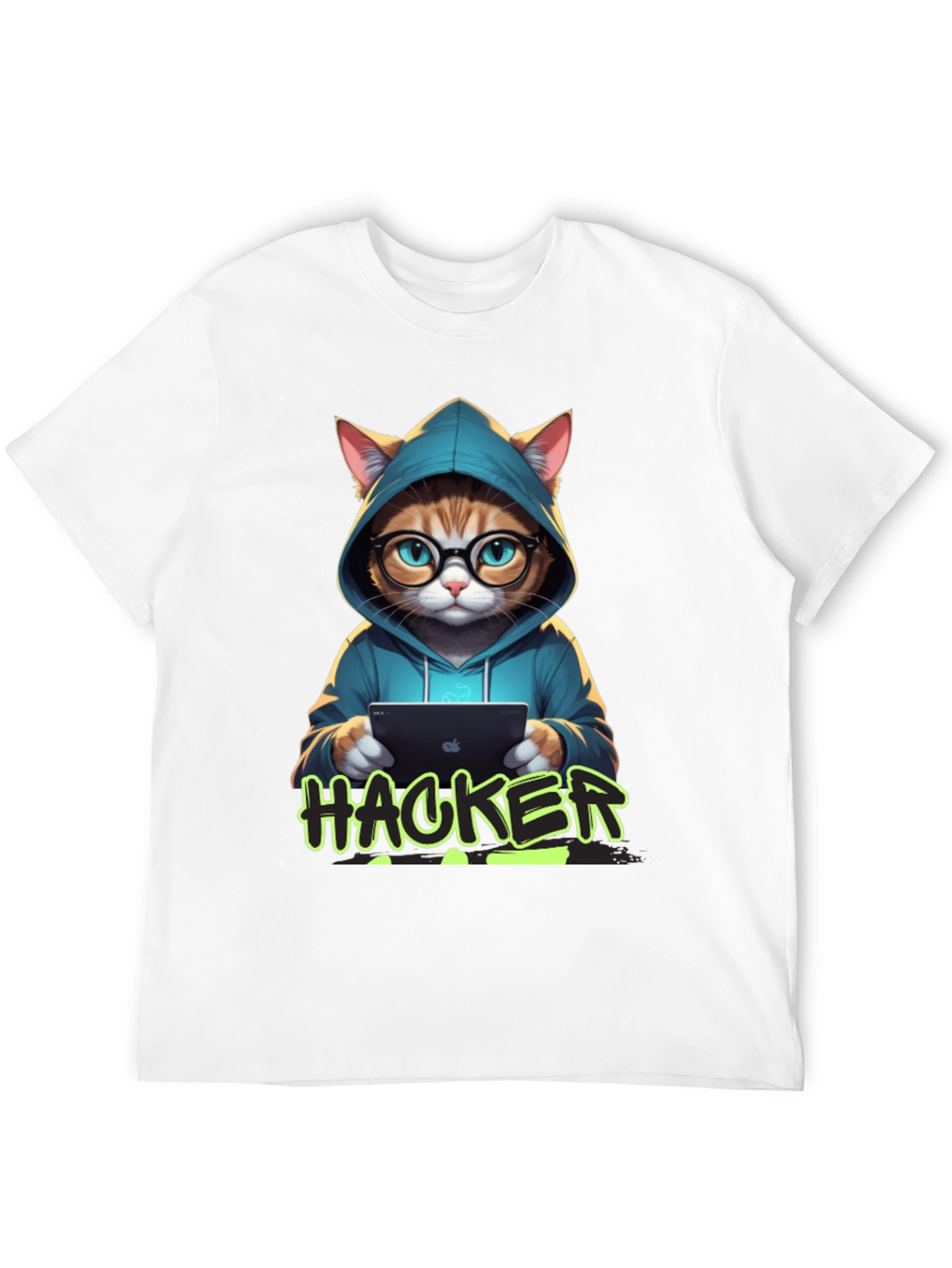 Cat Hacker T-Shirt - Novelty Graphic Tee