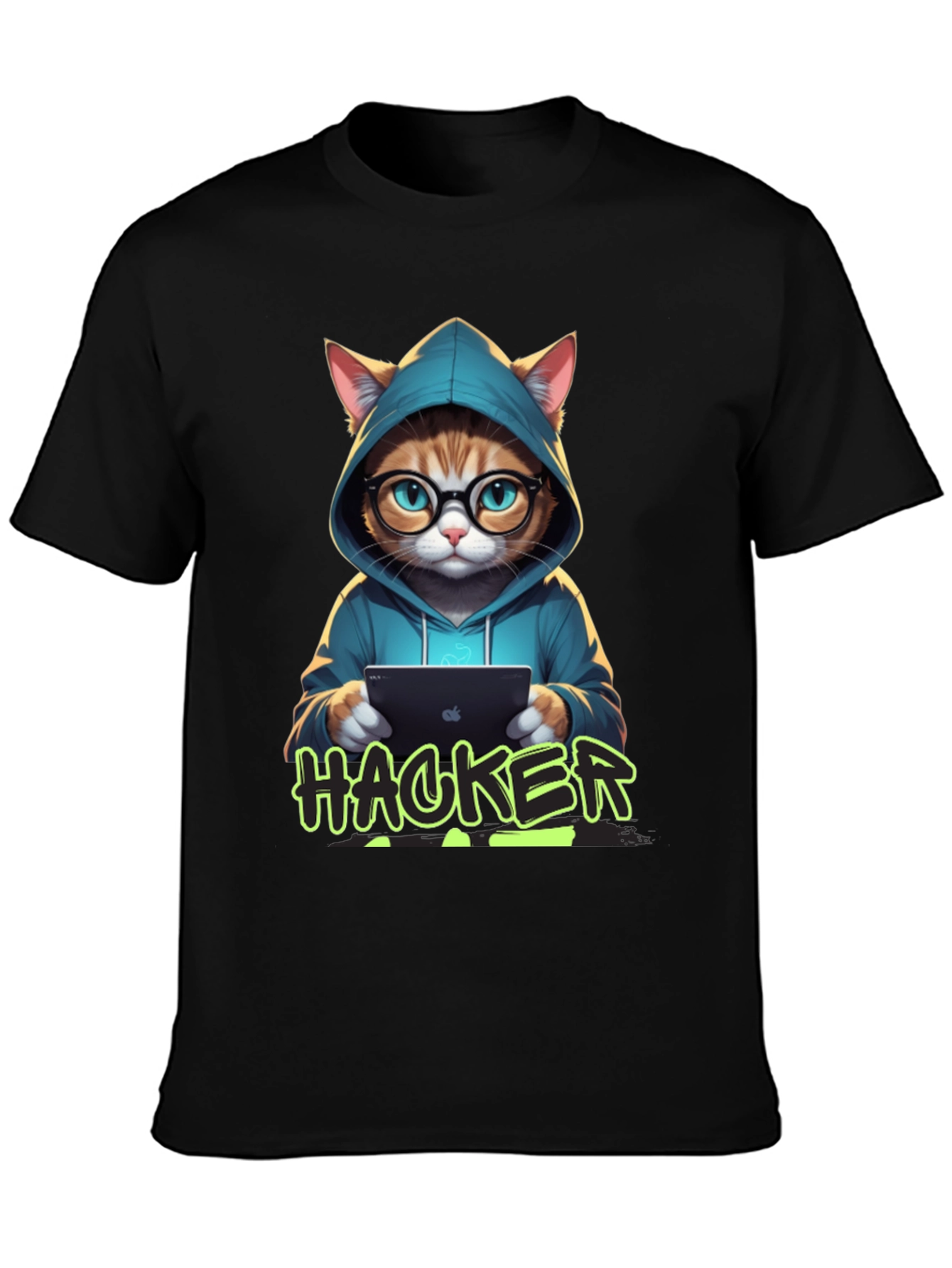 Cat Hacker T-Shirt - Novelty Graphic Tee
