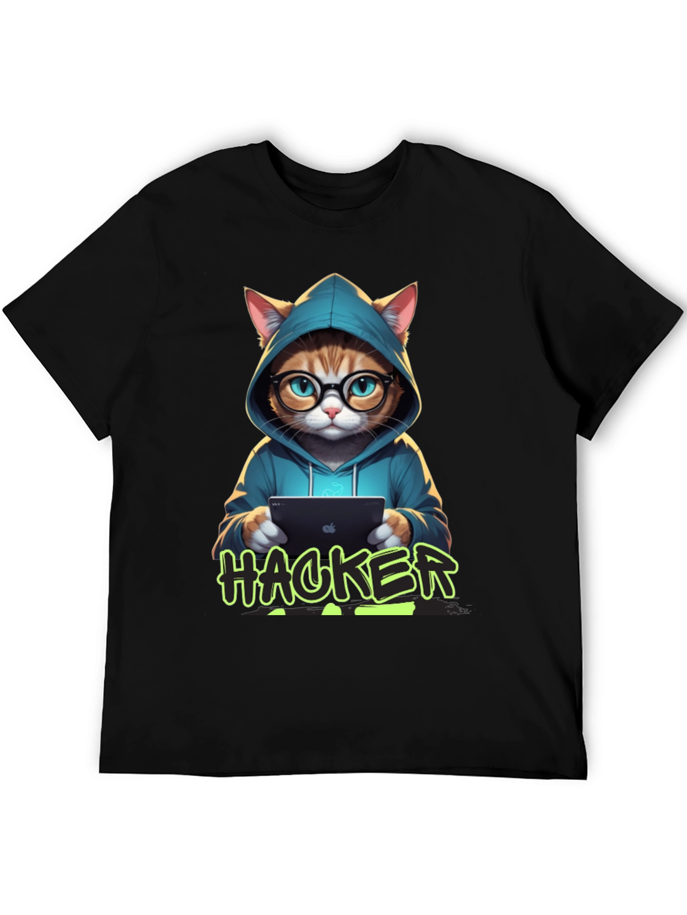 Cat Hacker T-Shirt - Novelty Graphic Tee