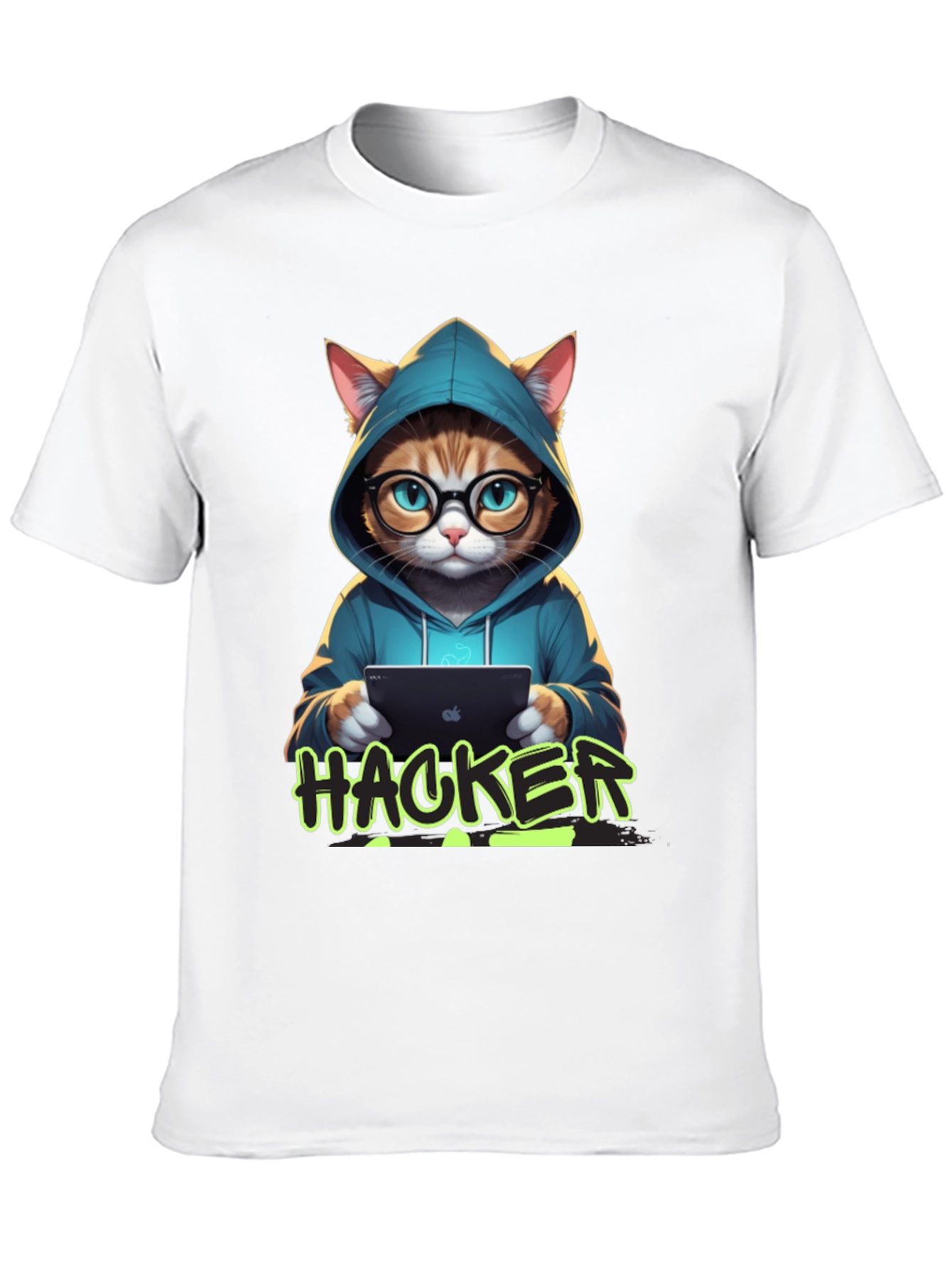 Cat Hacker T-Shirt - Novelty Graphic Tee