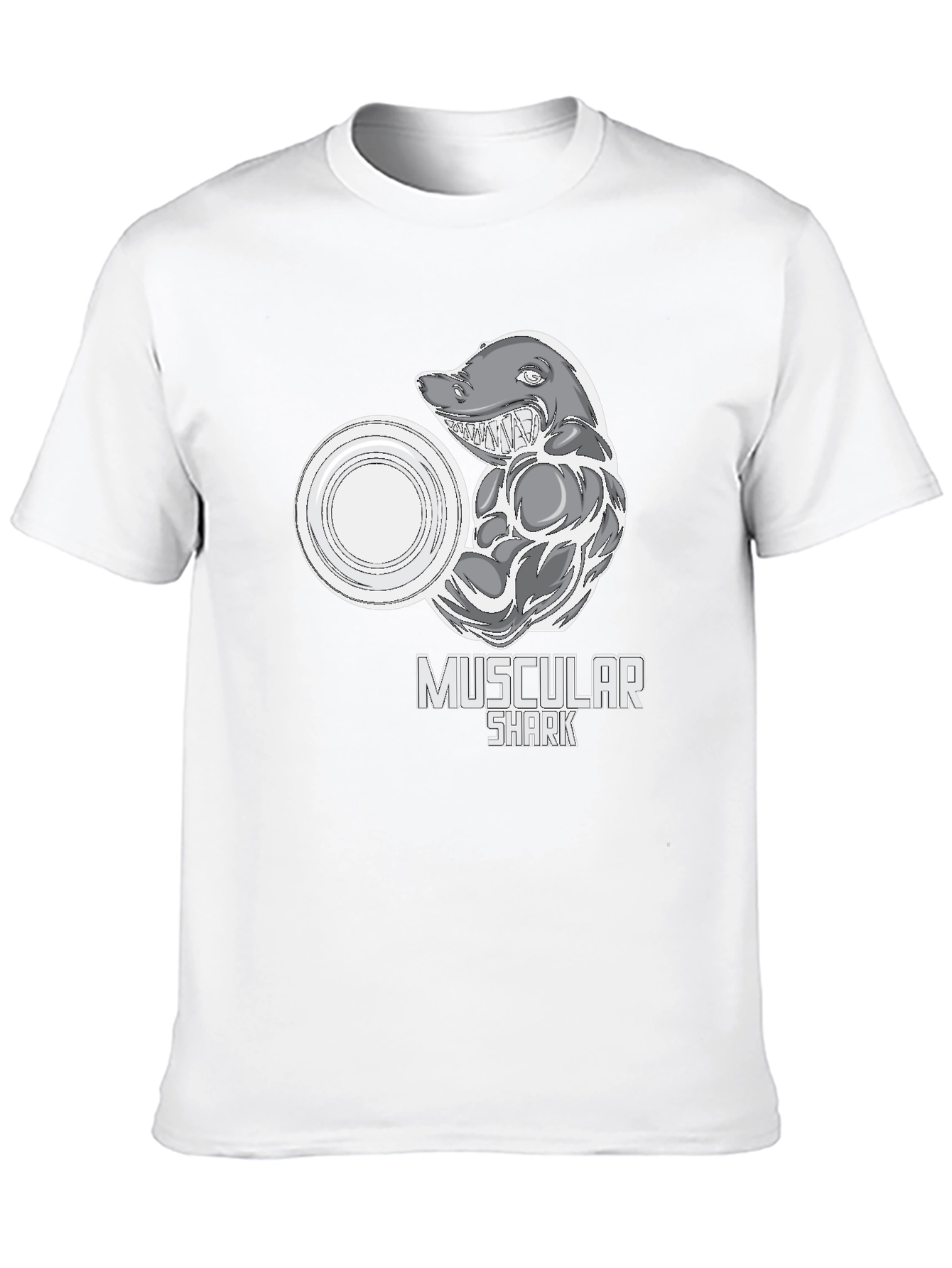 Muscular Shark Graphic T-Shirt - Gym Humor Tee
