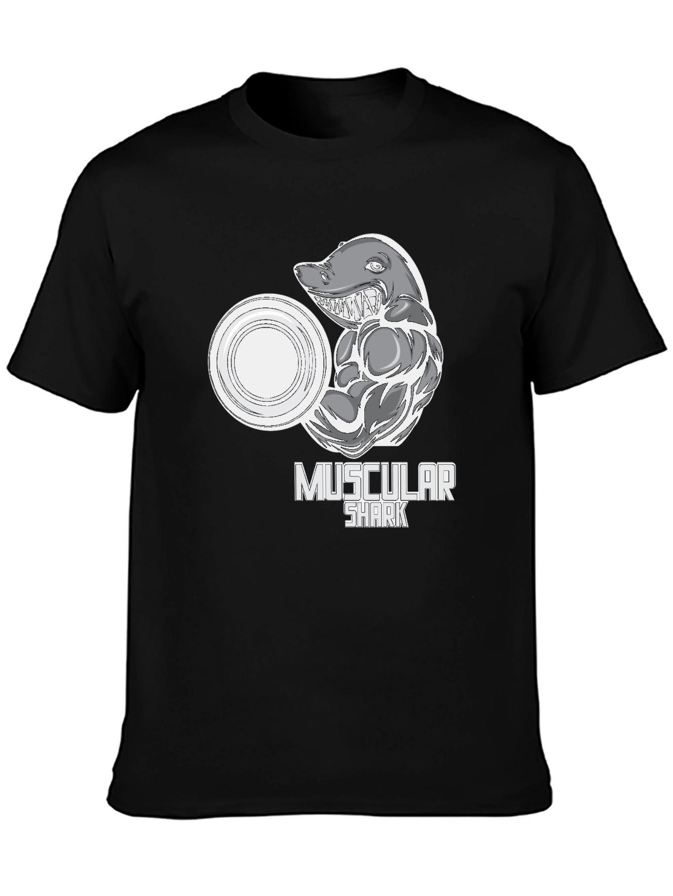 Muscular Shark Graphic T-Shirt - Gym Humor Tee
