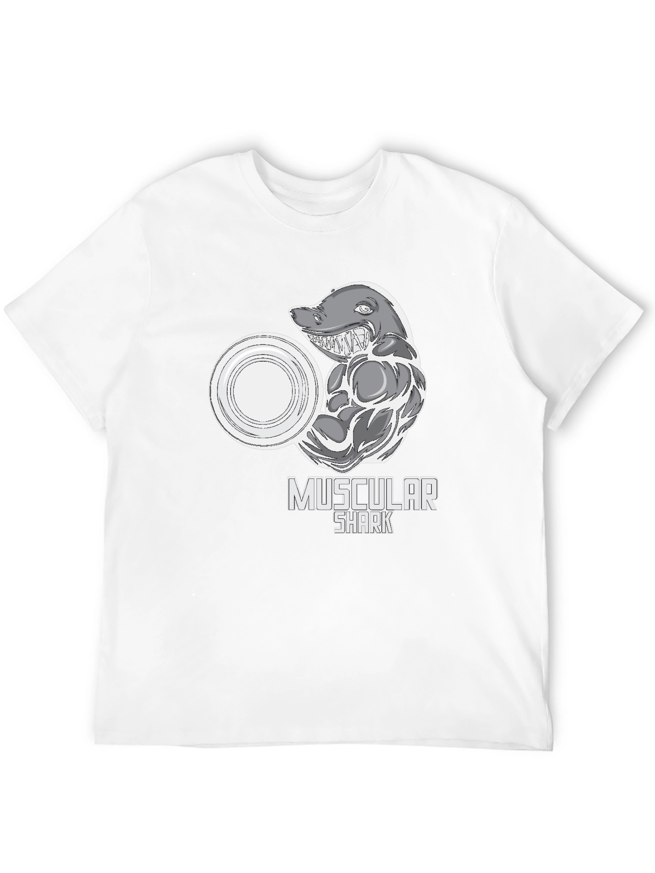 Muscular Shark Graphic T-Shirt - Gym Humor Tee