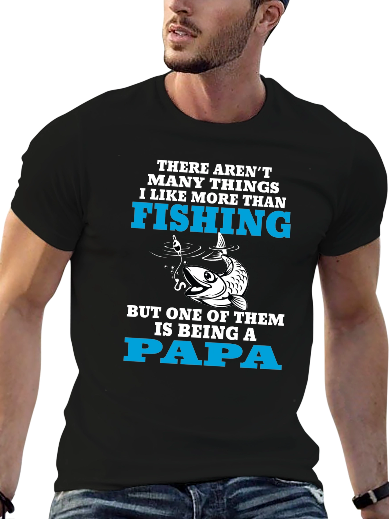 Fishing Papa T-Shirt - Fisherman Fathers Day Gift