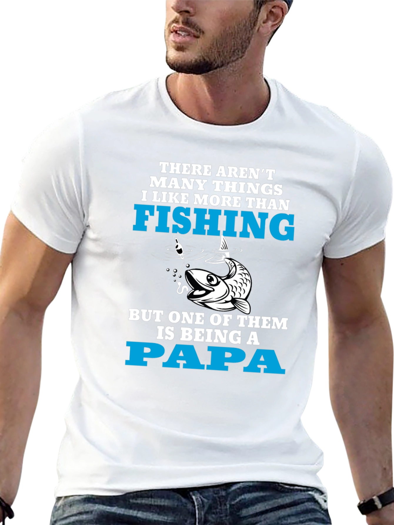 Fishing Papa T-Shirt - Fisherman Fathers Day Gift