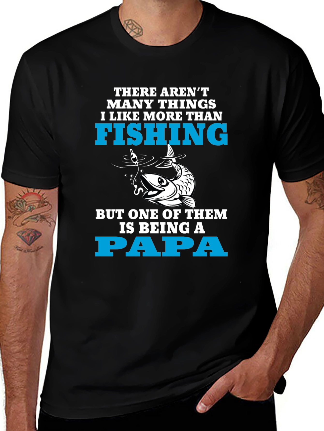 Fishing Papa T-Shirt - Fisherman Fathers Day Gift