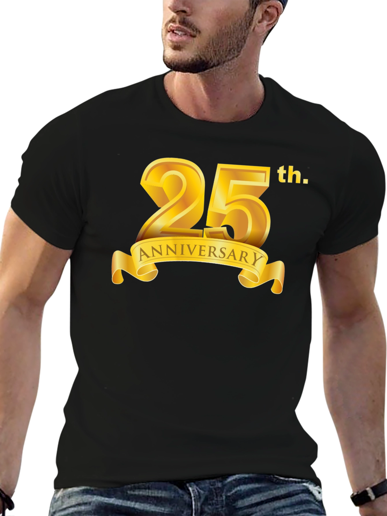 25th Anniversary Black Graphic T-Shirt
