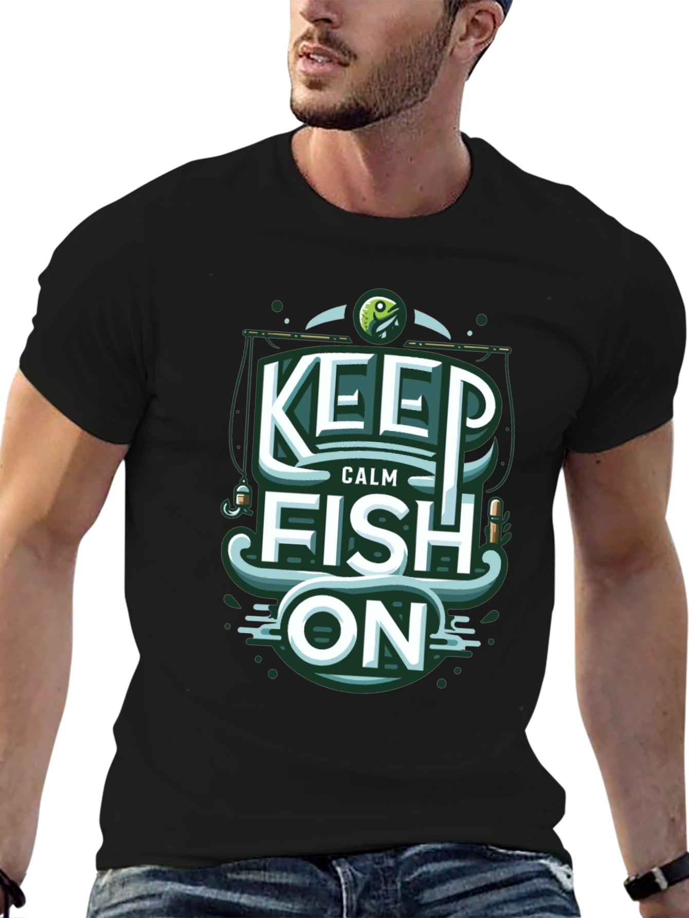 Keep Calm Fish On Graphic Tee