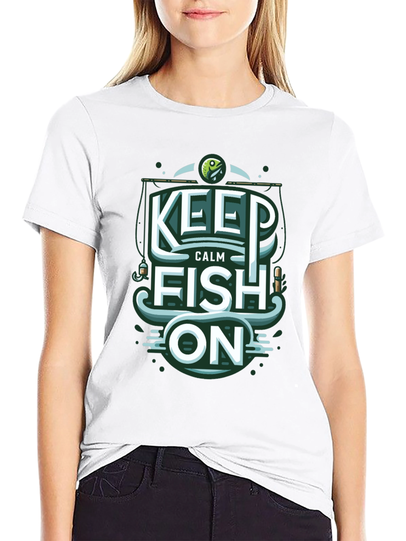 Keep Calm Fish On Graphic Tee