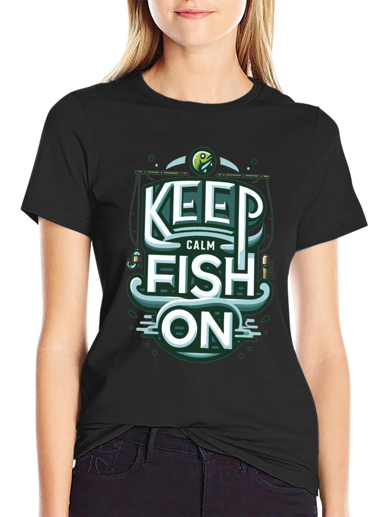 Keep Calm Fish On Graphic Tee