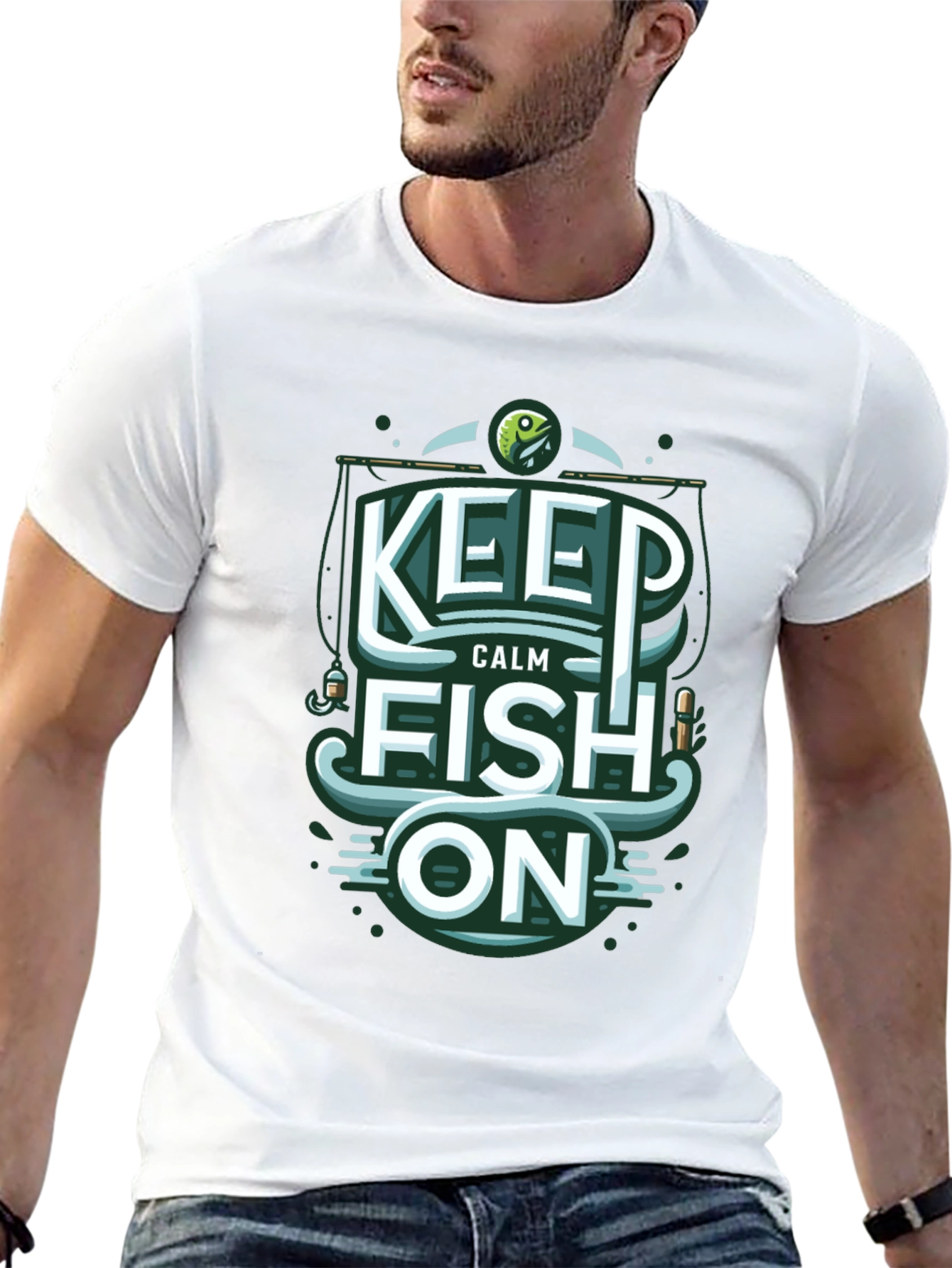 Keep Calm Fish On Graphic Tee