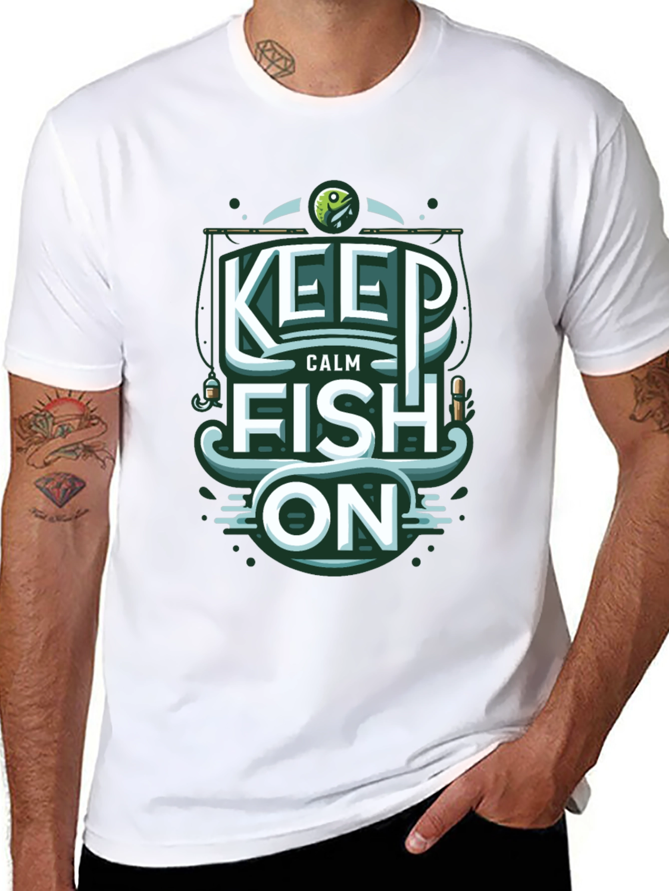 Keep Calm Fish On Graphic Tee
