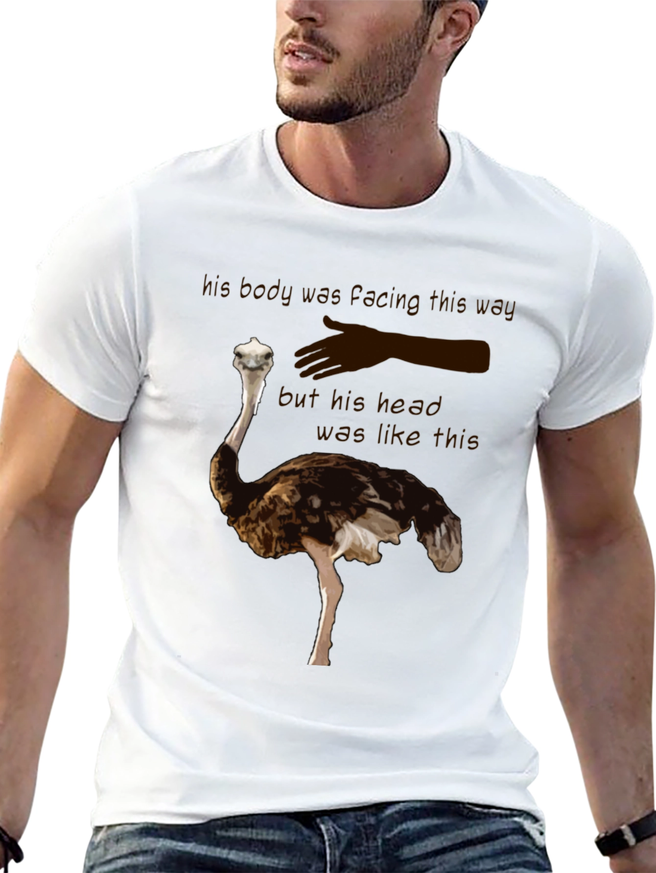 Ostrich T-Shirt - Funny Head in the Sand Tee