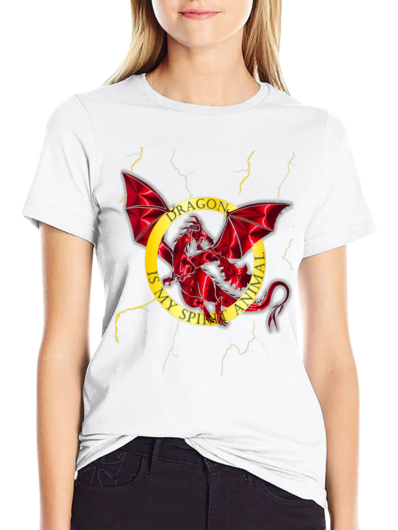 Dragon Spirit Animal Black T-Shirt