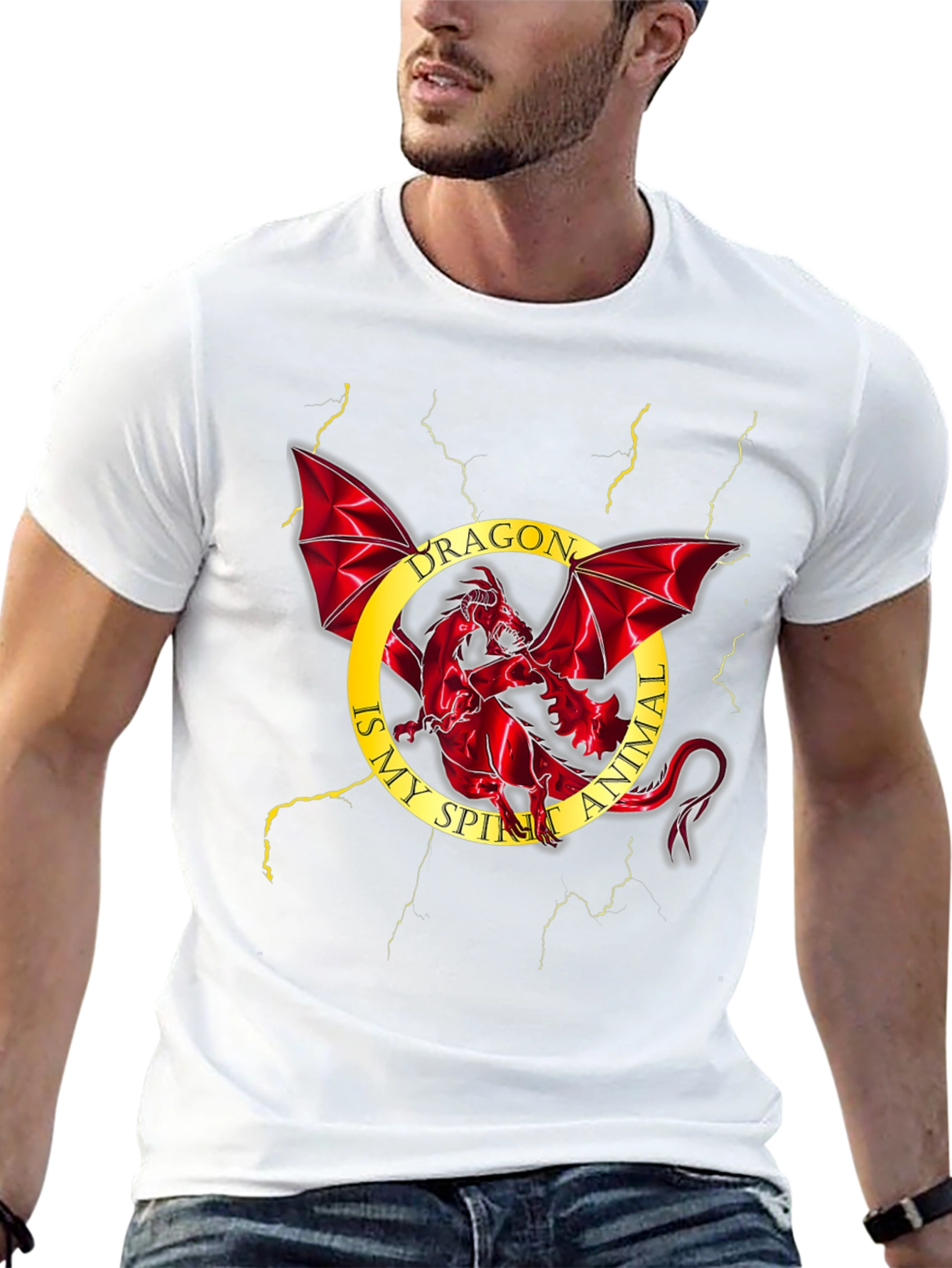 Dragon Spirit Animal Black T-Shirt