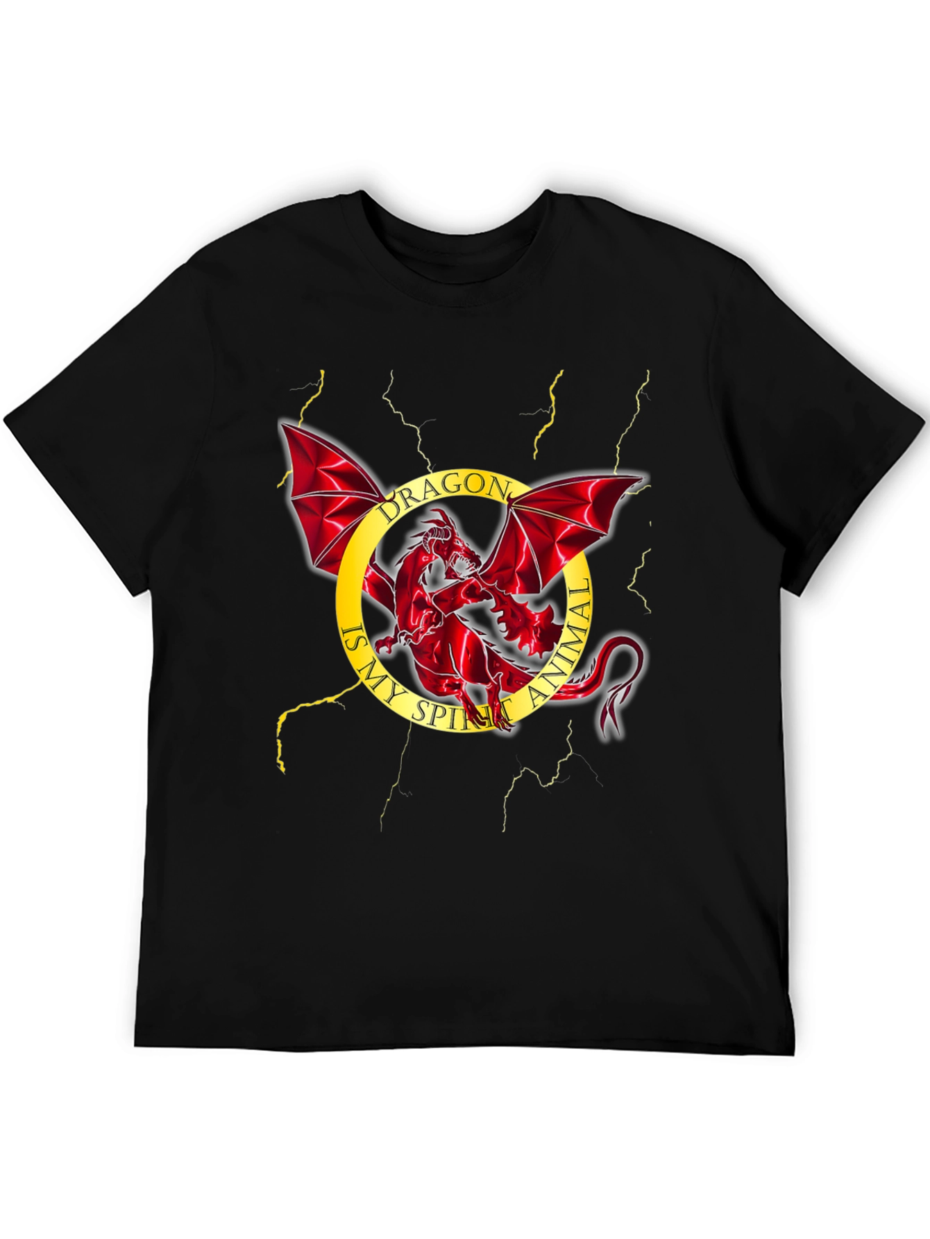 Dragon Spirit Animal Black T-Shirt