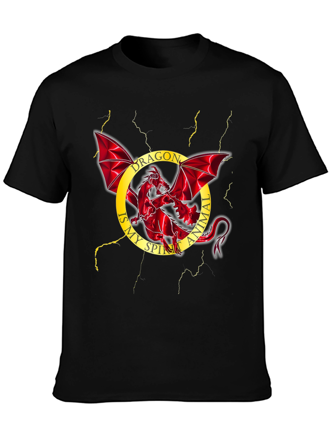 Dragon Spirit Animal Black T-Shirt