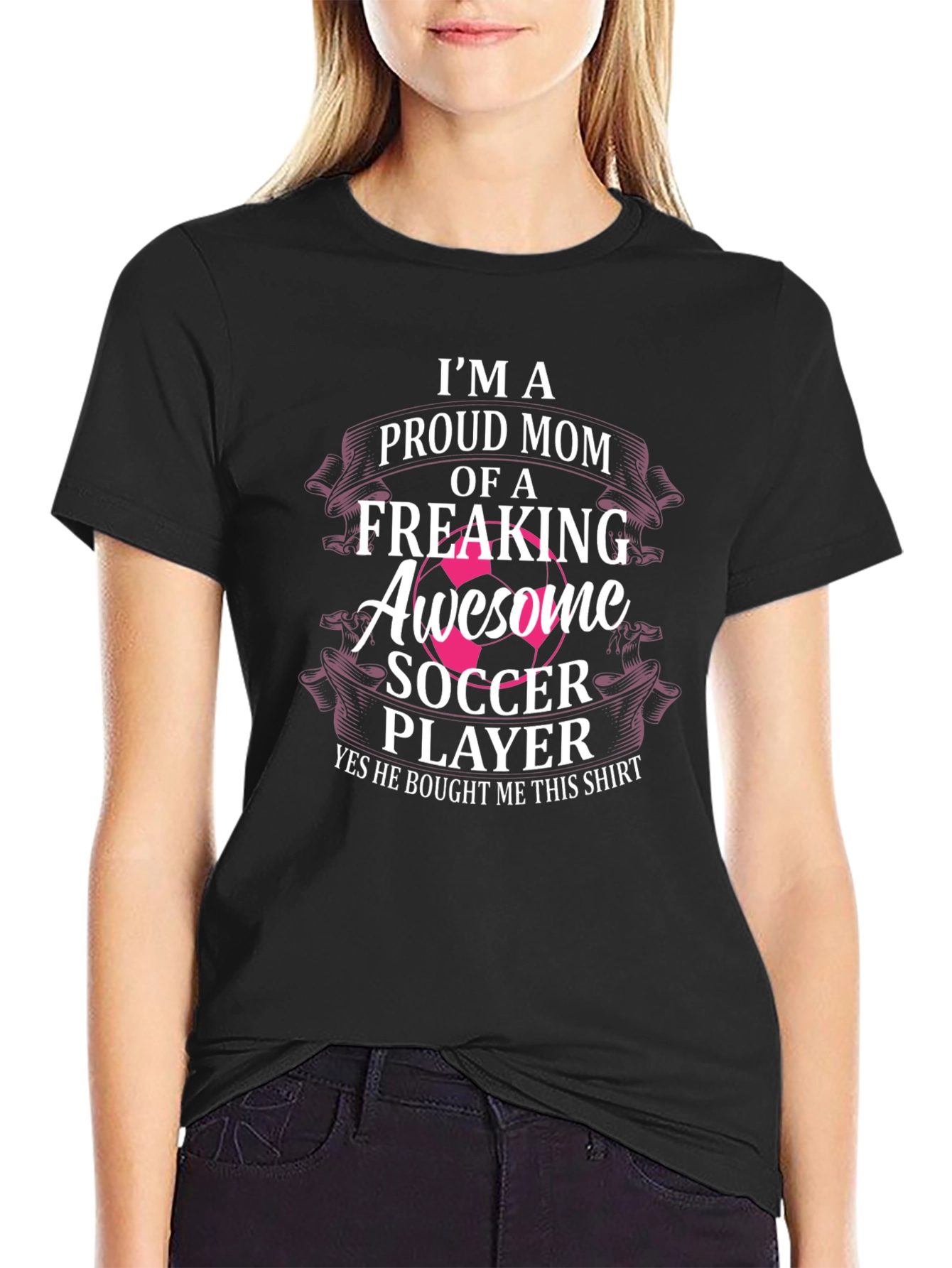 Proud Mom of an Awesome Soccer Player Graphic Tee