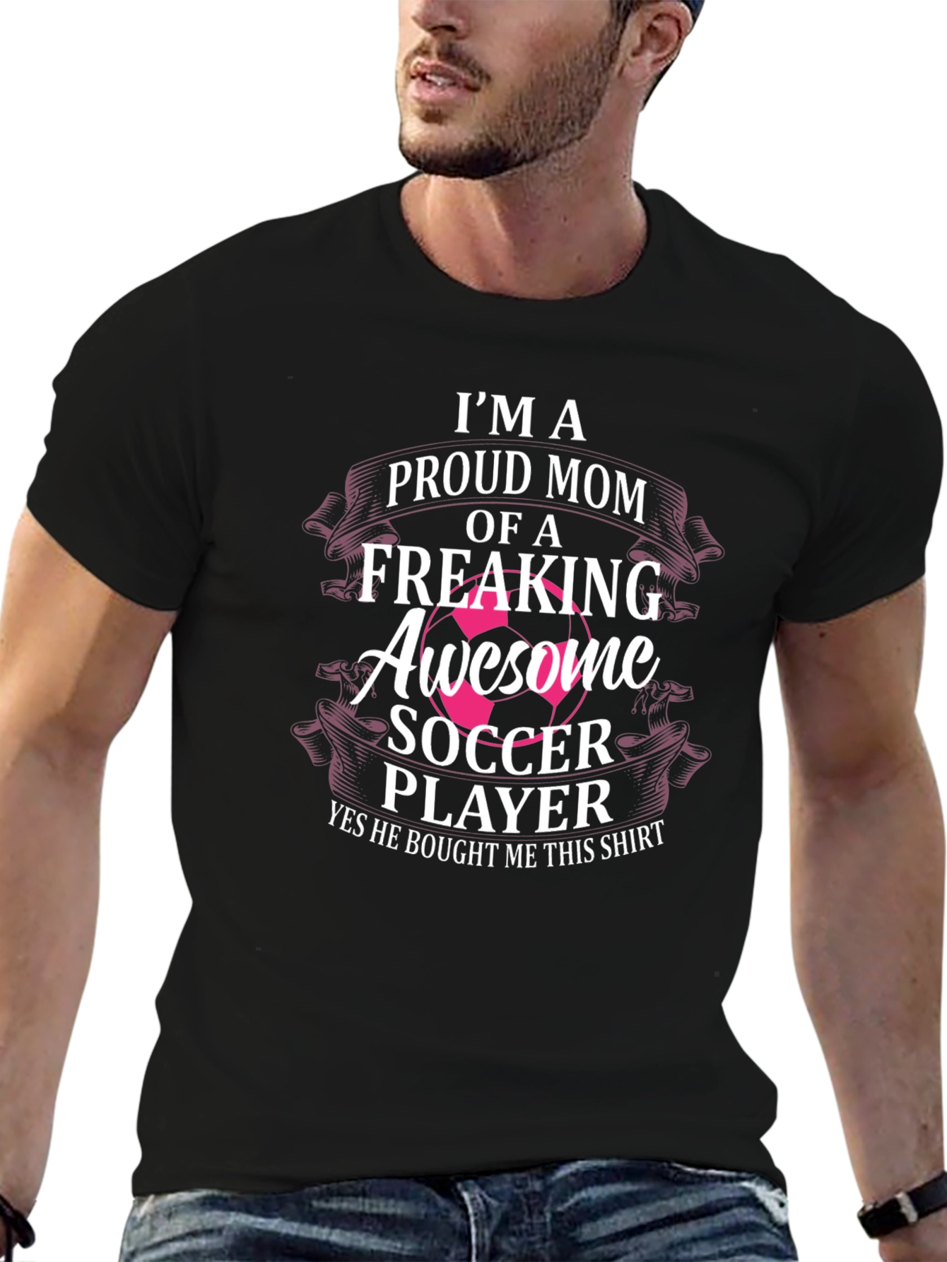 Proud Mom of an Awesome Soccer Player Graphic Tee