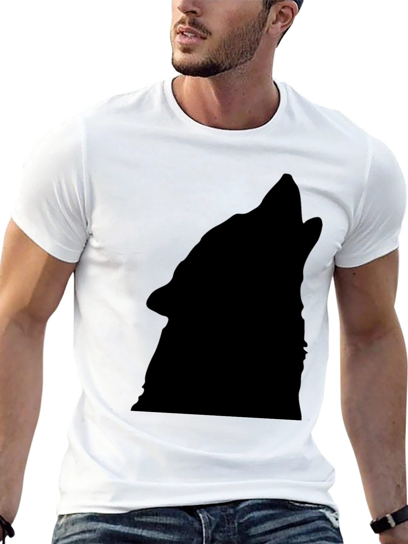 Black Wolf Silhouette T-Shirt