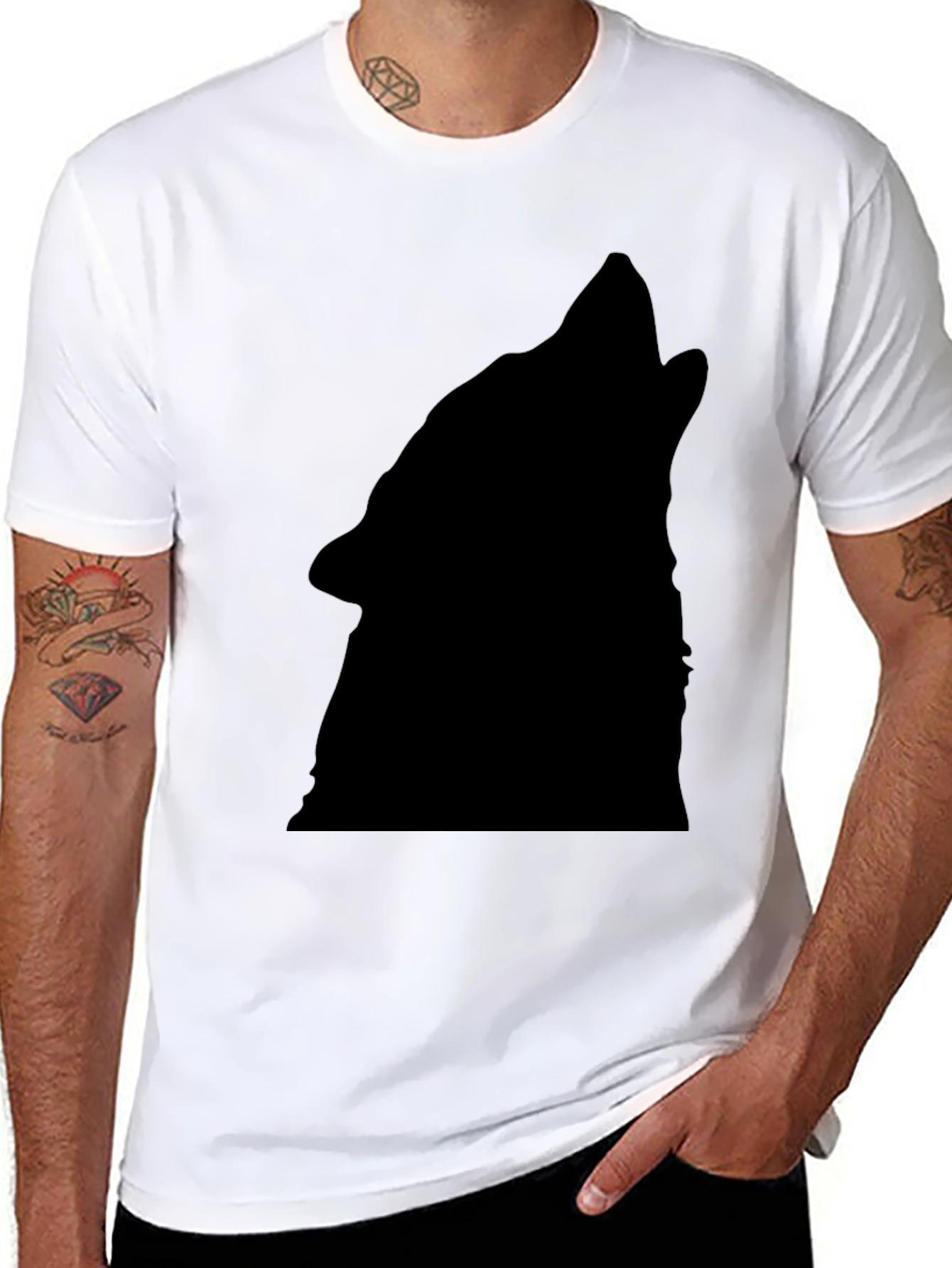 Black Wolf Silhouette T-Shirt