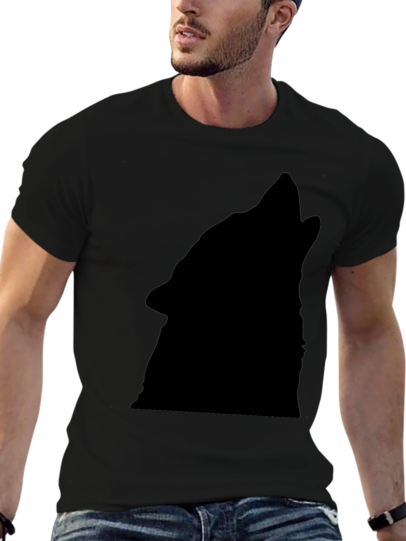 Black Wolf Silhouette T-Shirt