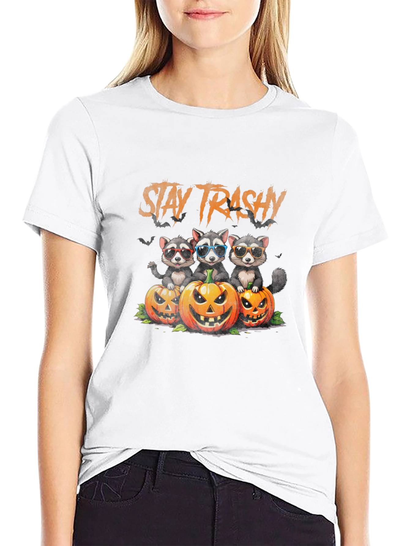 Stay Trashy Raccoon Halloween T-Shirt
