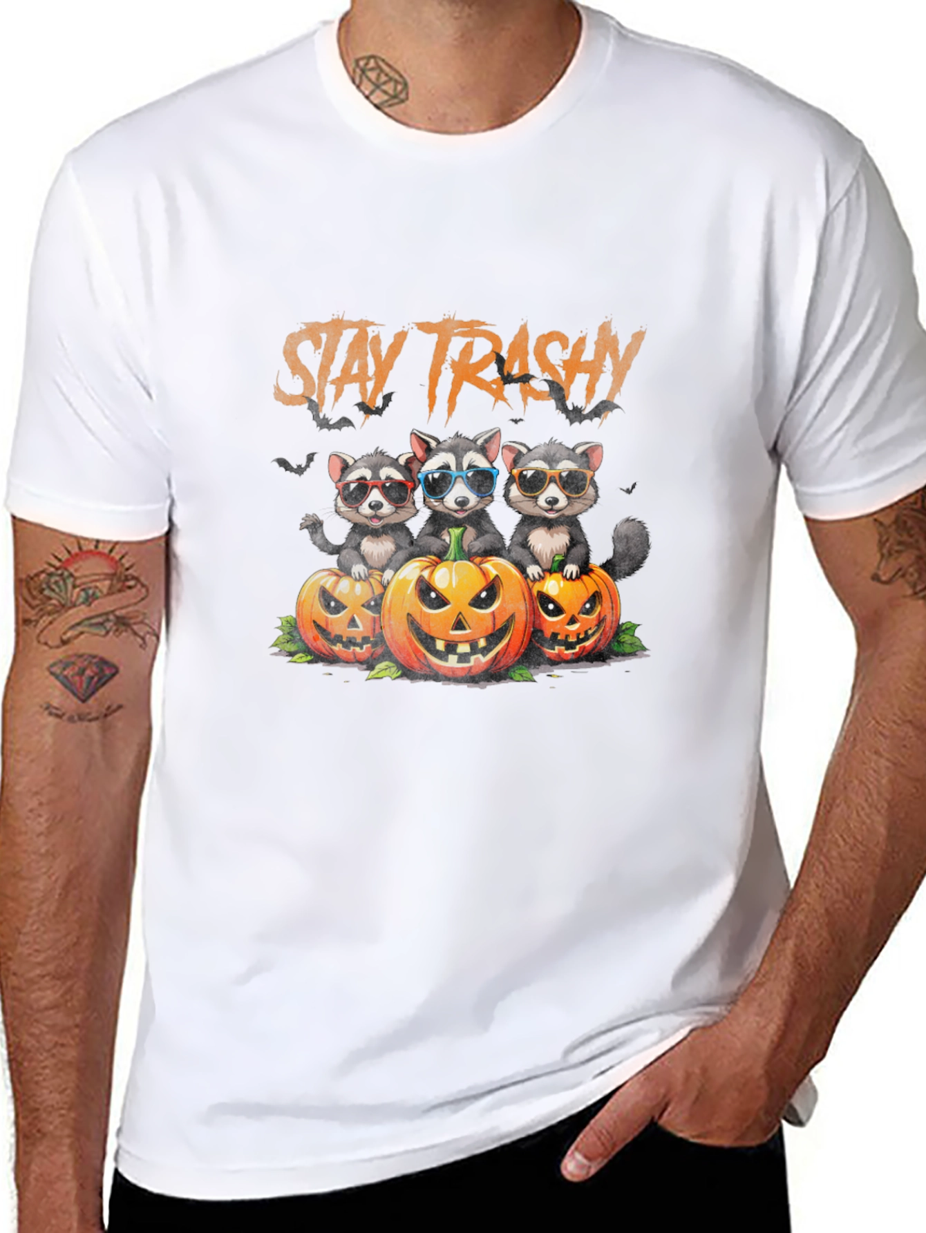 Stay Trashy Raccoon Halloween T-Shirt