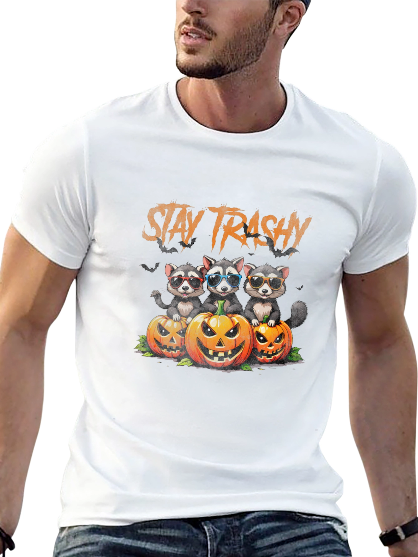 Stay Trashy Raccoon Halloween T-Shirt