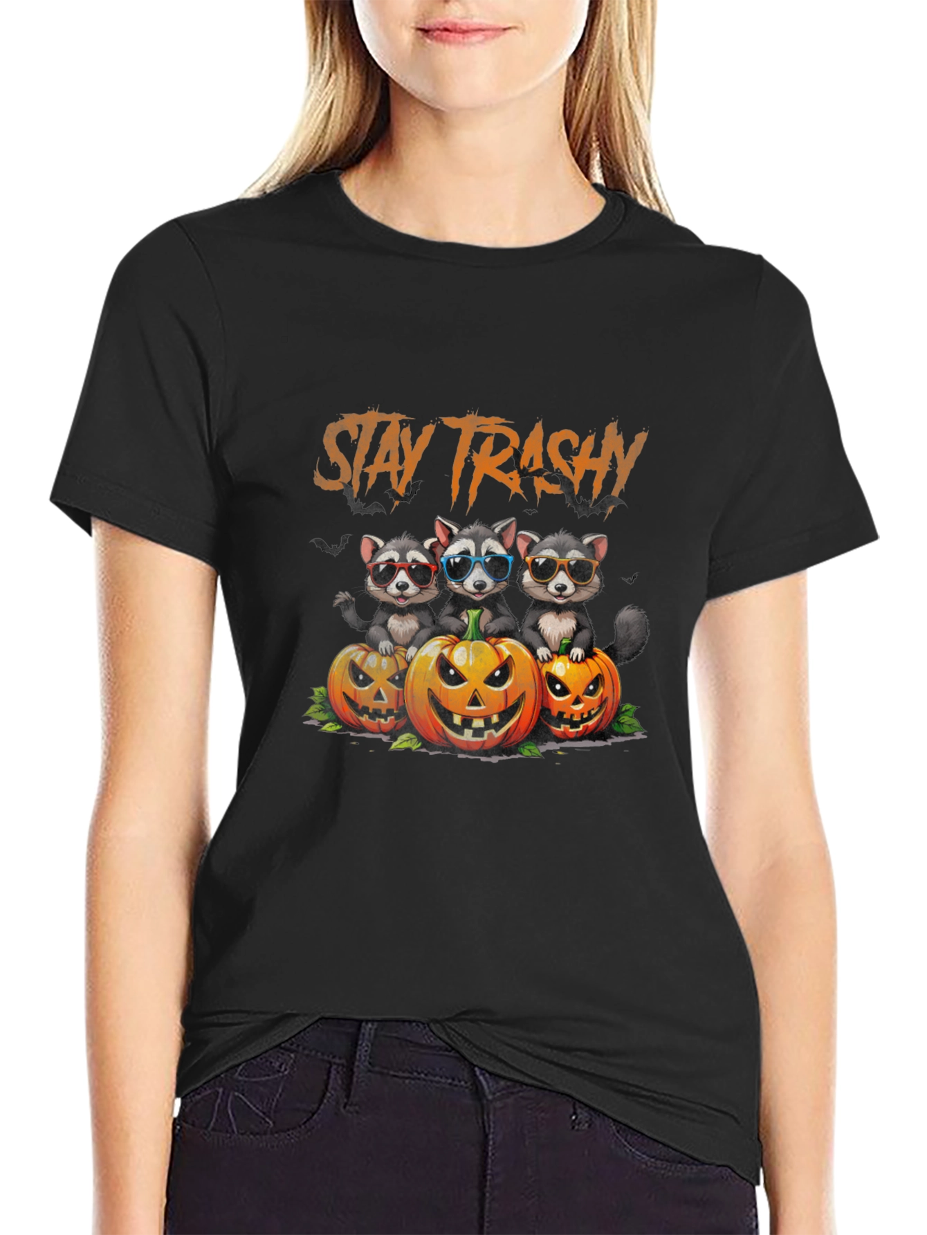 Stay Trashy Raccoon Halloween T-Shirt