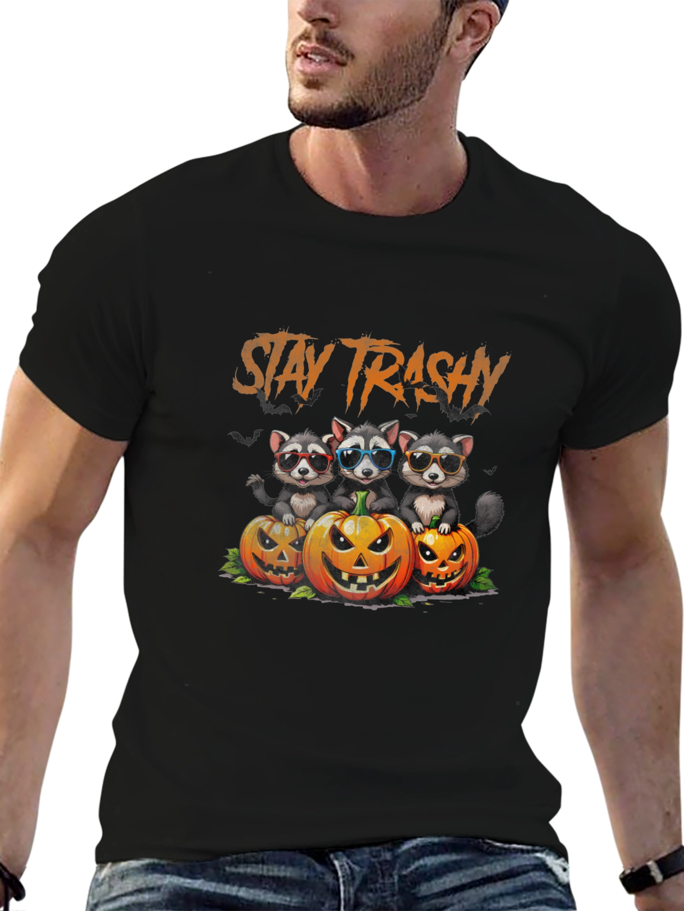 Stay Trashy Raccoon Halloween T-Shirt