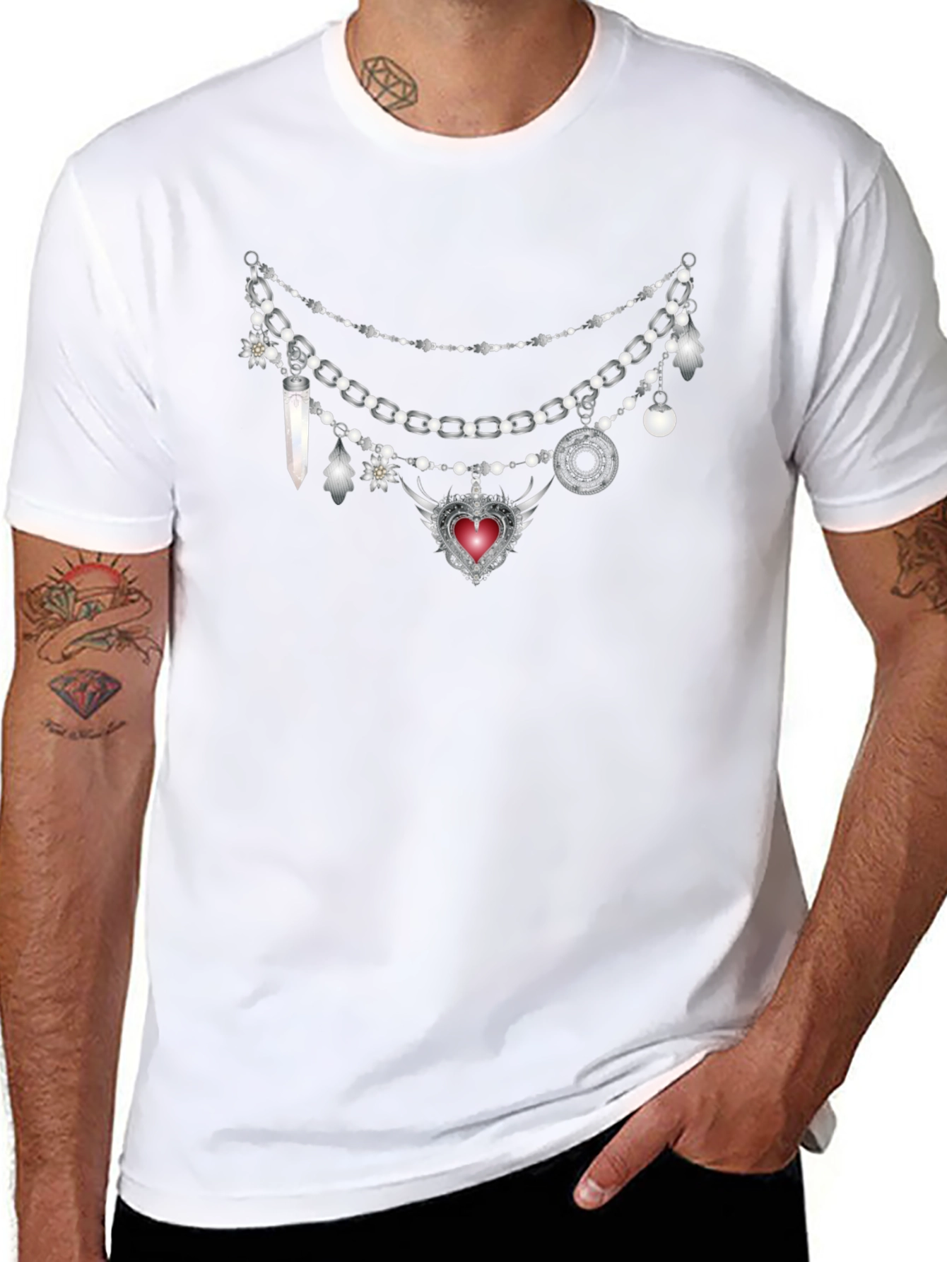 Gothic Charm Necklace Tee