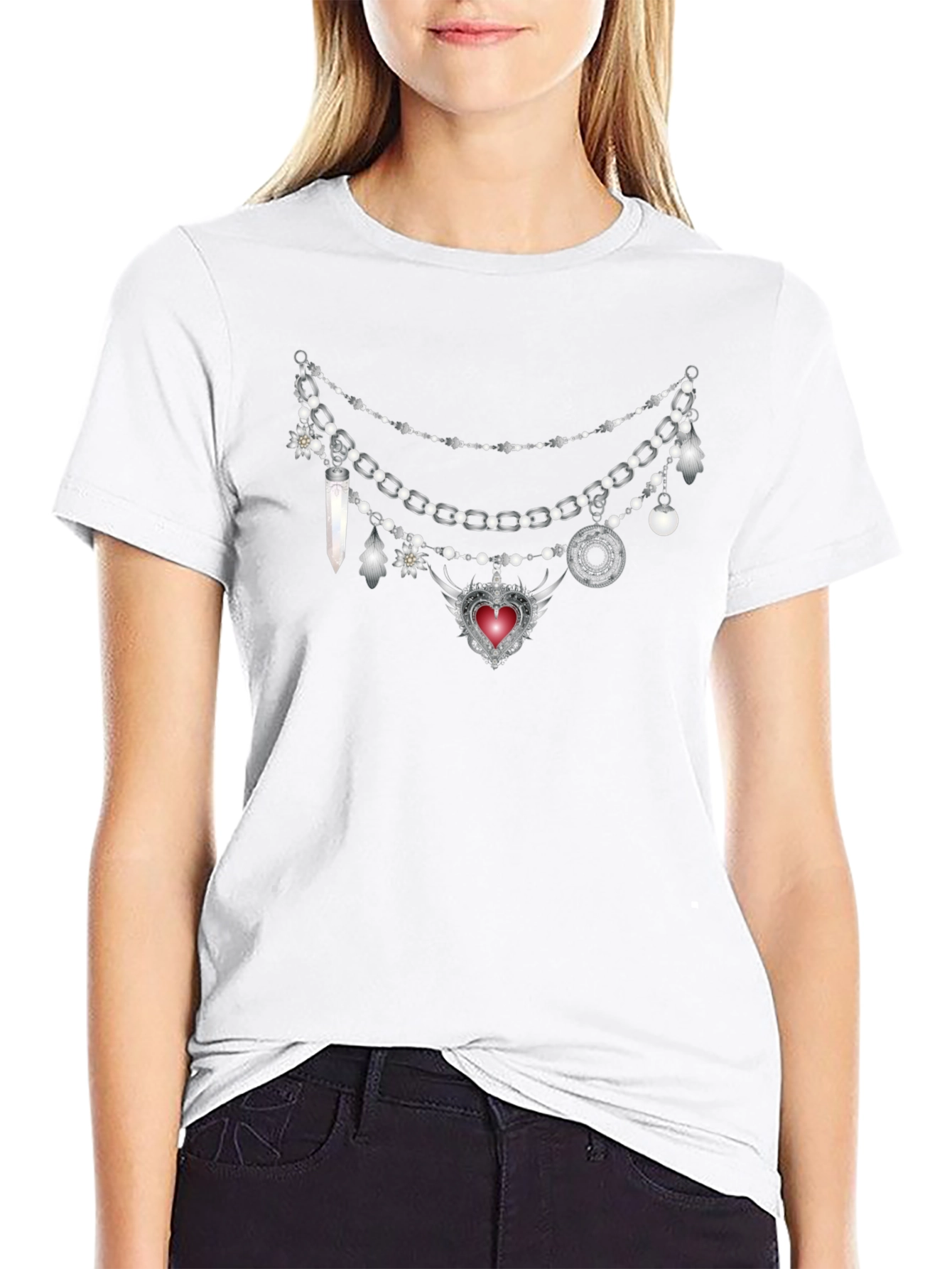 Gothic Charm Necklace Tee