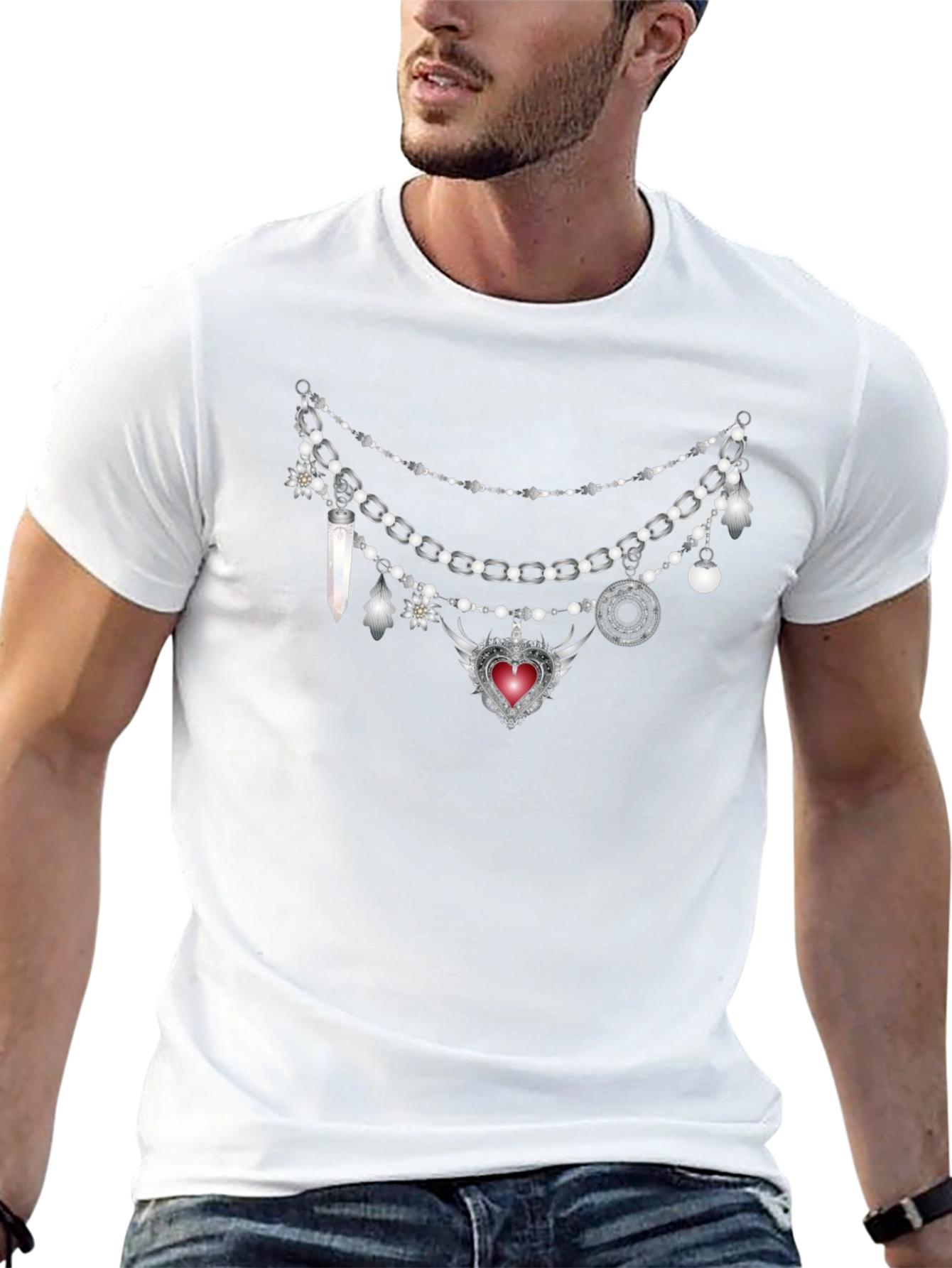 Gothic Charm Necklace Tee