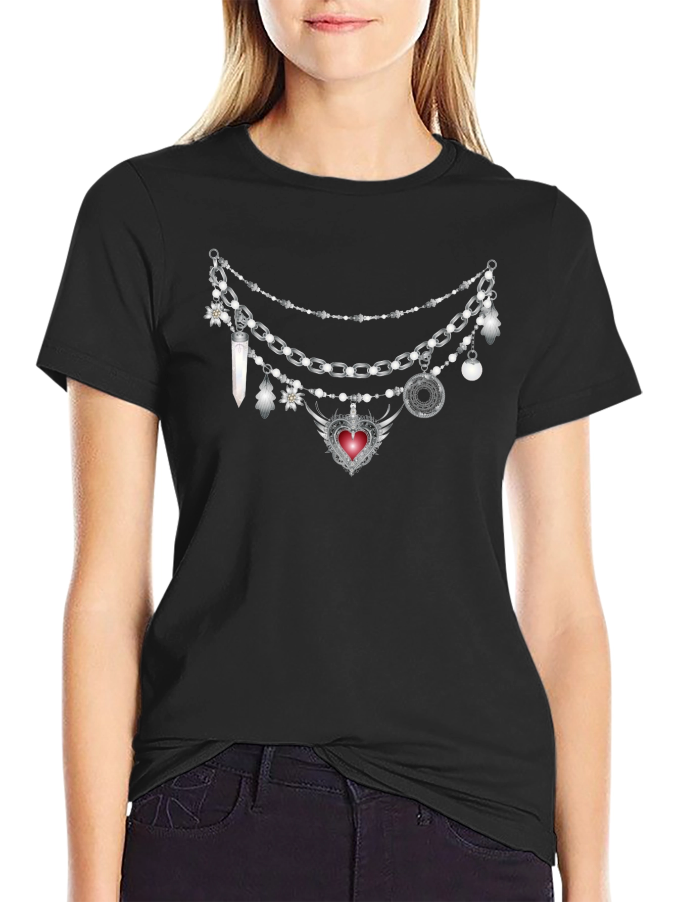 Gothic Charm Necklace Tee
