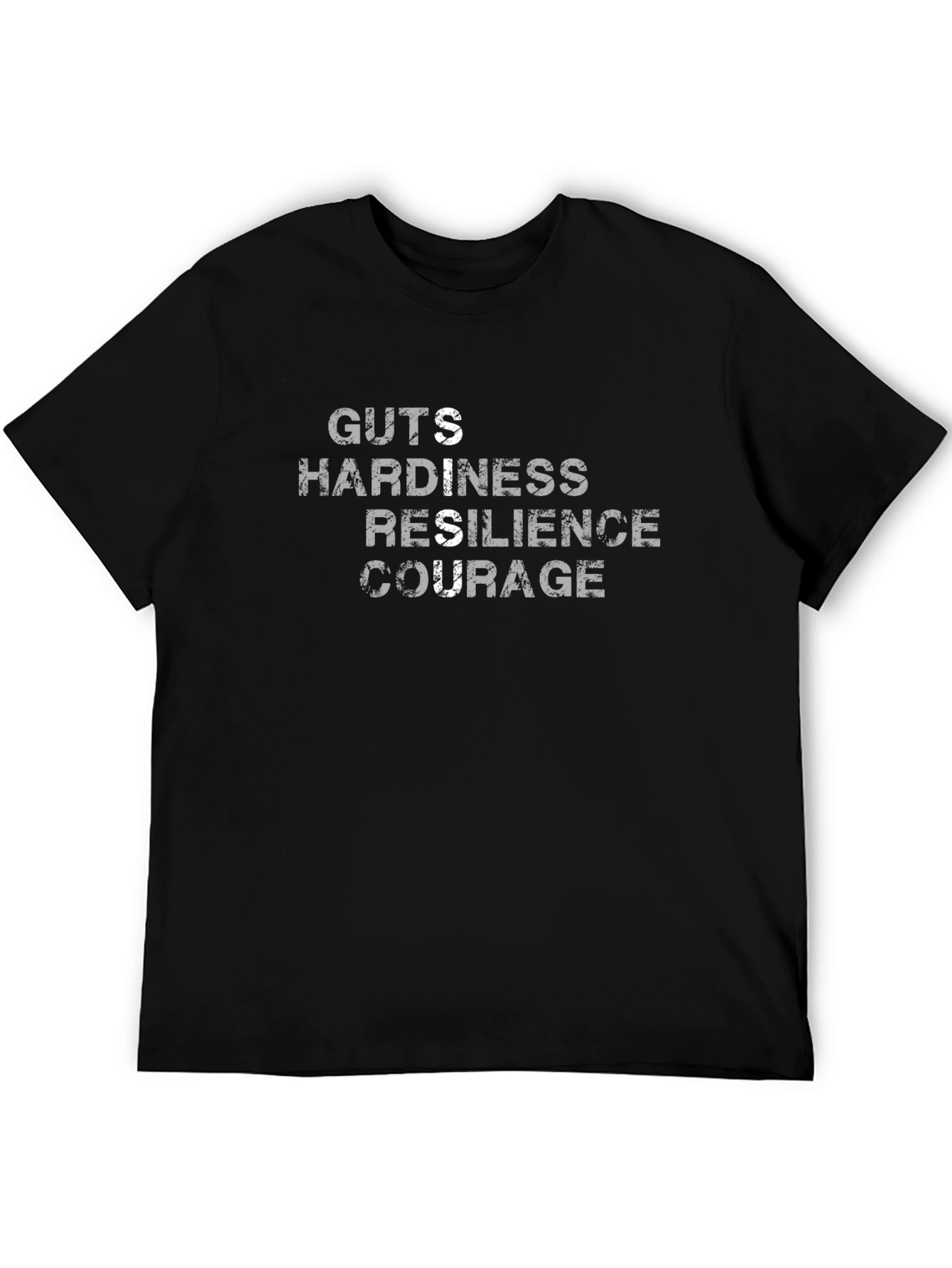Guts Hardiness Resilience Courage Black Tee