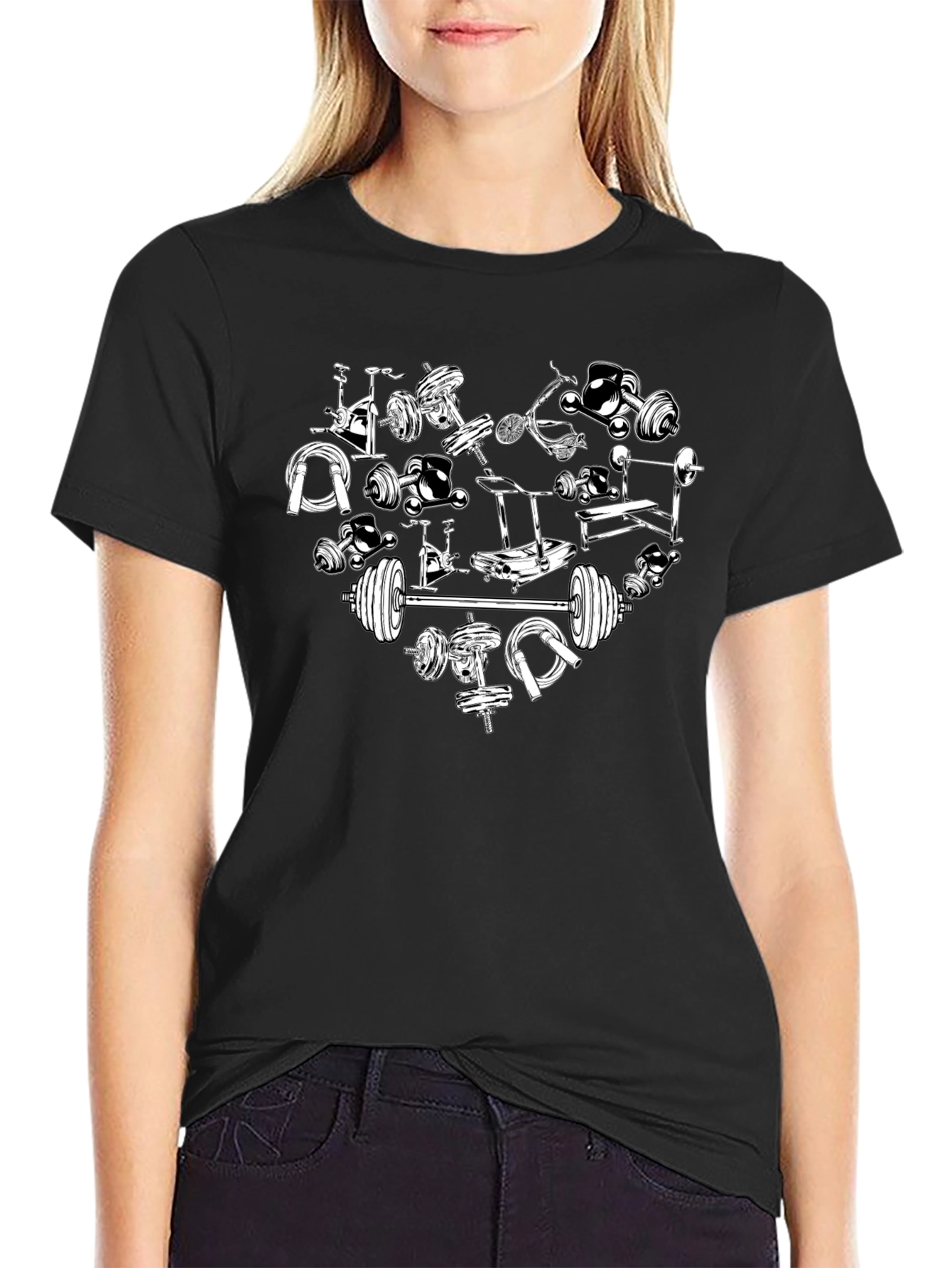 Gym Heart T-Shirt - Fitness Lovers Tee