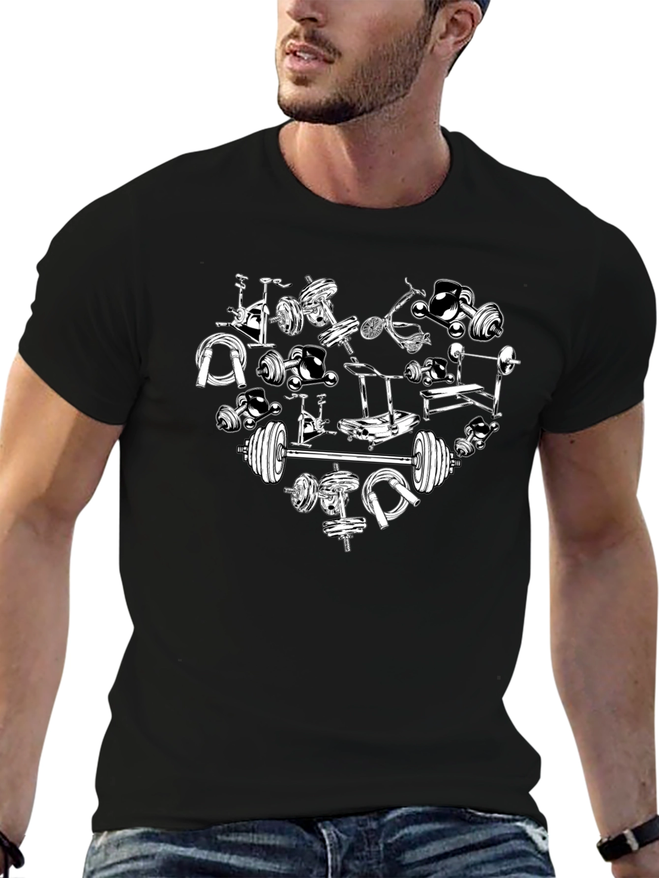 Gym Heart T-Shirt - Fitness Lovers Tee