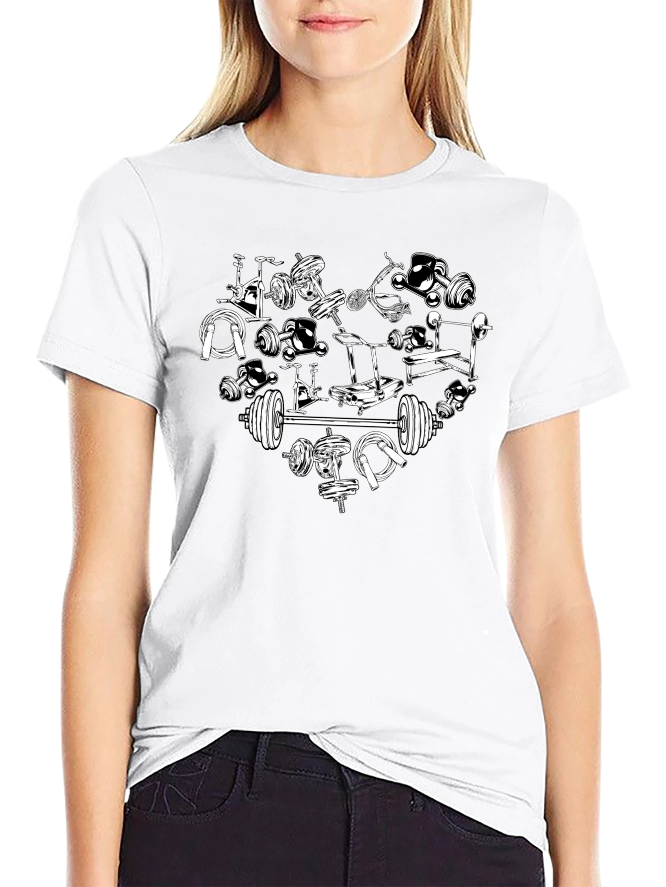 Gym Heart T-Shirt - Fitness Lovers Tee