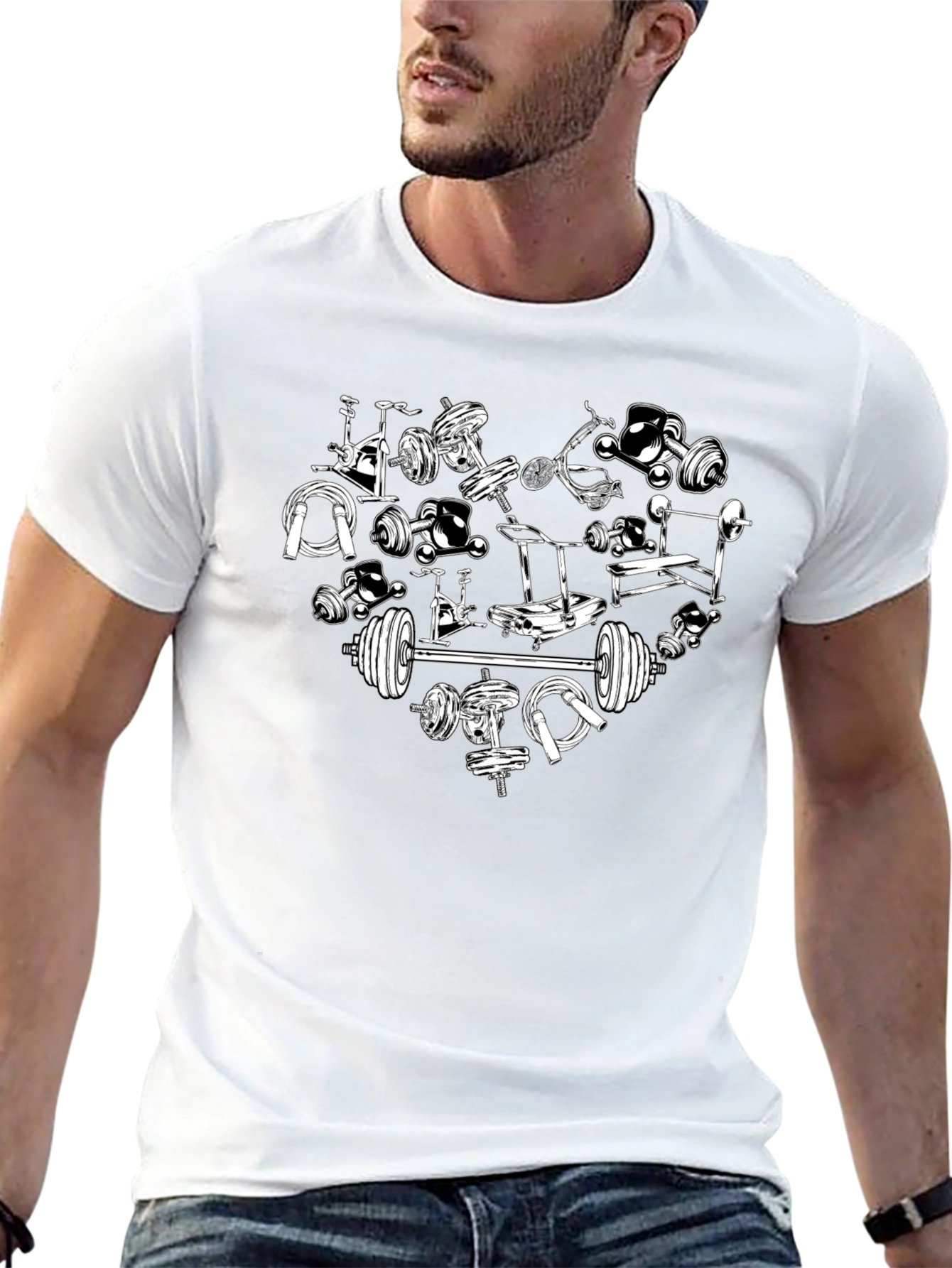 Gym Heart T-Shirt - Fitness Lovers Tee