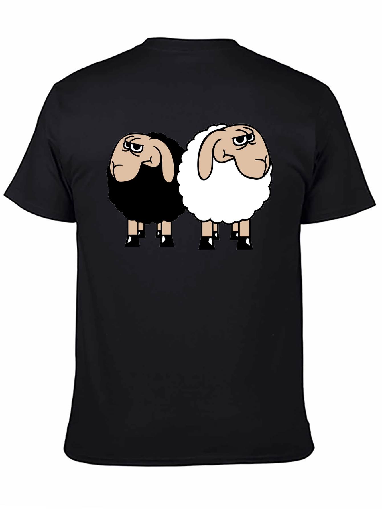 Black T-Shirt with Sheep Graphic