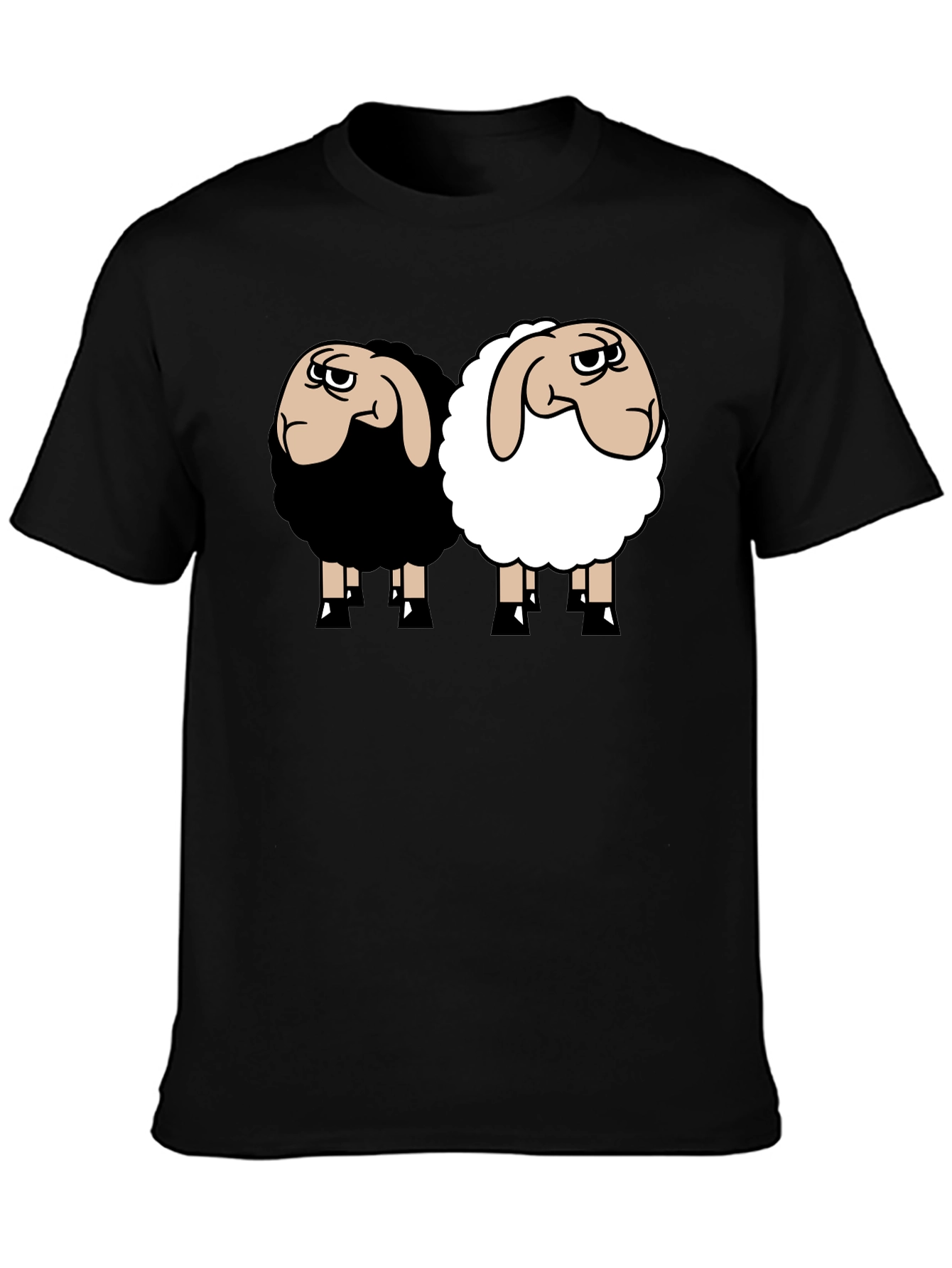 Black T-Shirt with Sheep Graphic