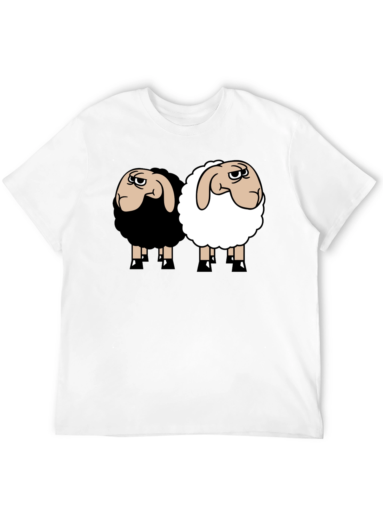 Black T-Shirt with Sheep Graphic