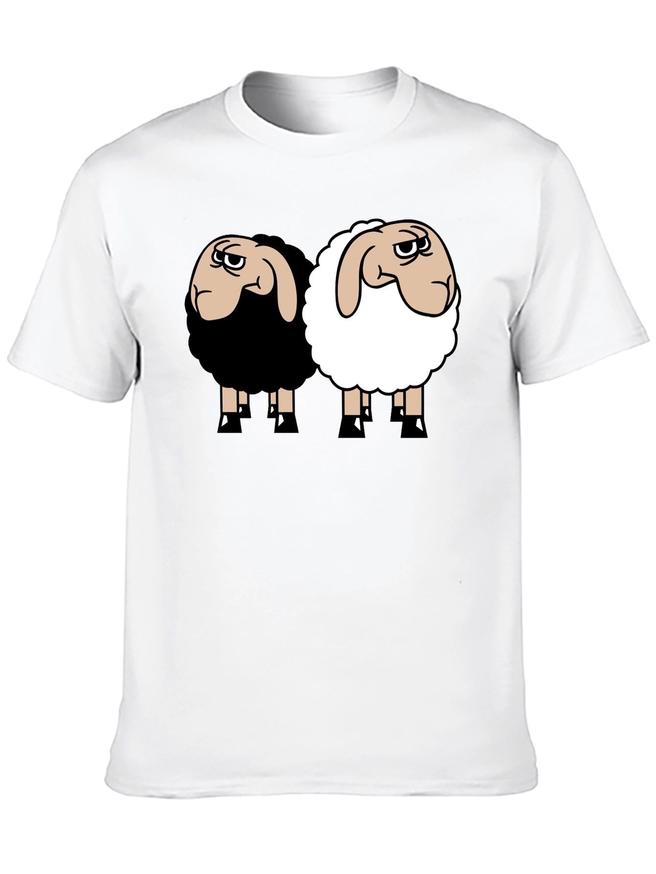 Black T-Shirt with Sheep Graphic